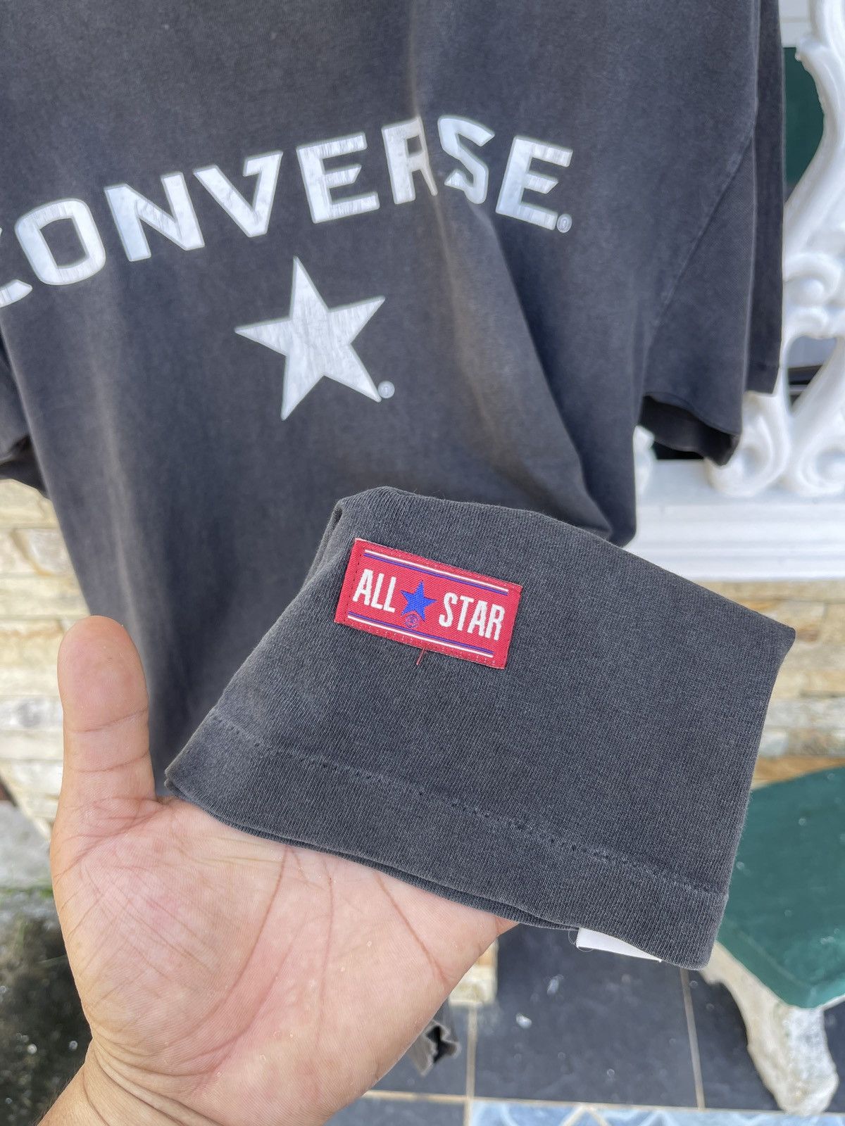 Converse × Vintage Last Drop🔥Rare🔥Sun Faded Vintage 90s CONVERSE T-Shirt Size US L / EU 52-54 / 3 - 6 Thumbnail