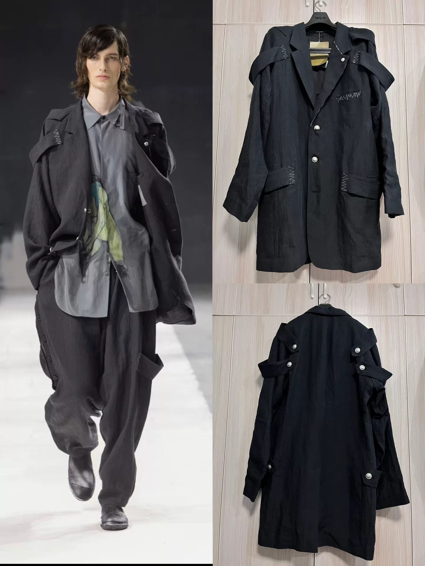 Yohji Yamamoto Yohji Yamamoto Black Button-Up Jacket Size US XL / EU 56 / 4 - 1 Thumbnail