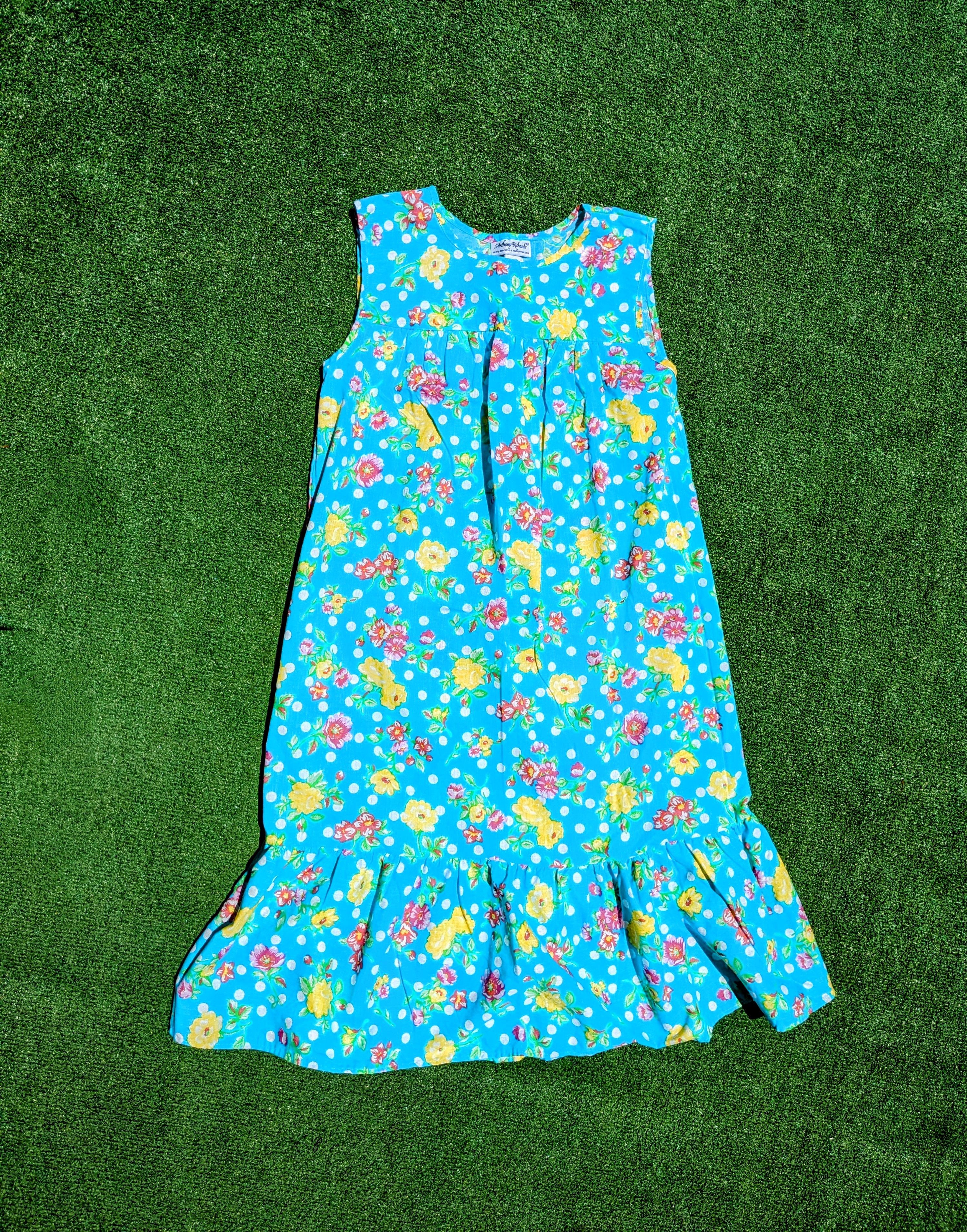Designer Anthony Richards Sundress Floral Sleeveless Ruffle Pastel Size S / US 4 / IT 40 - 2 Thumbnail