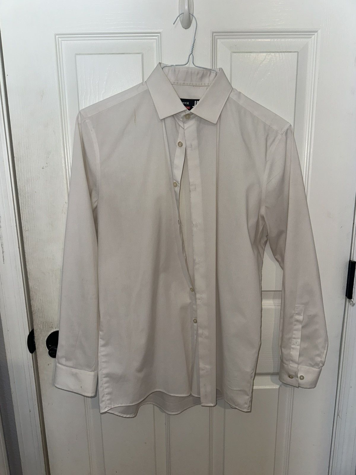 J Ferrar JF J Ferrar Slim Stretch Dress Shirt White Mens M 15-15.5 Size US M / EU 48-50 / 2 - 2 Thumbnail