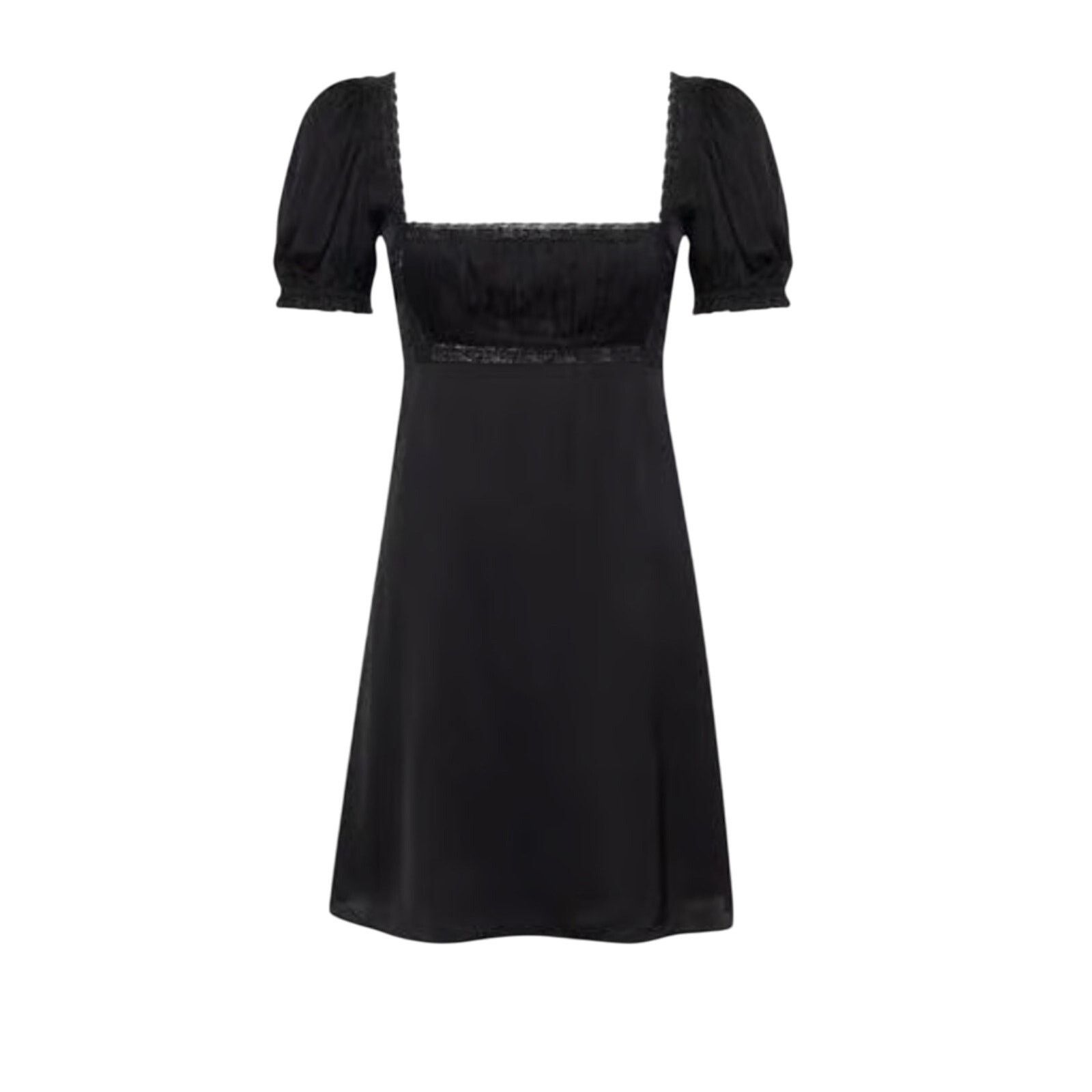 Other Rumored Napa Valley Mini Dress SMALL Black Lace Smocked NWT Size S / US 4 / IT 40 - 2 Thumbnail