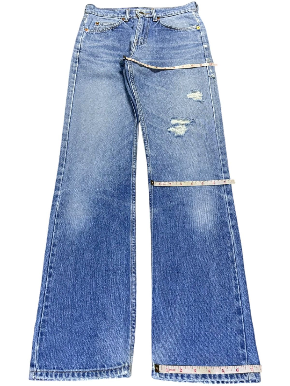 Levi's Vintage 90s Levis 653 Orange Tab Blue Wash Distressed Jeans Size US 28 / EU 44 - 15 Thumbnail