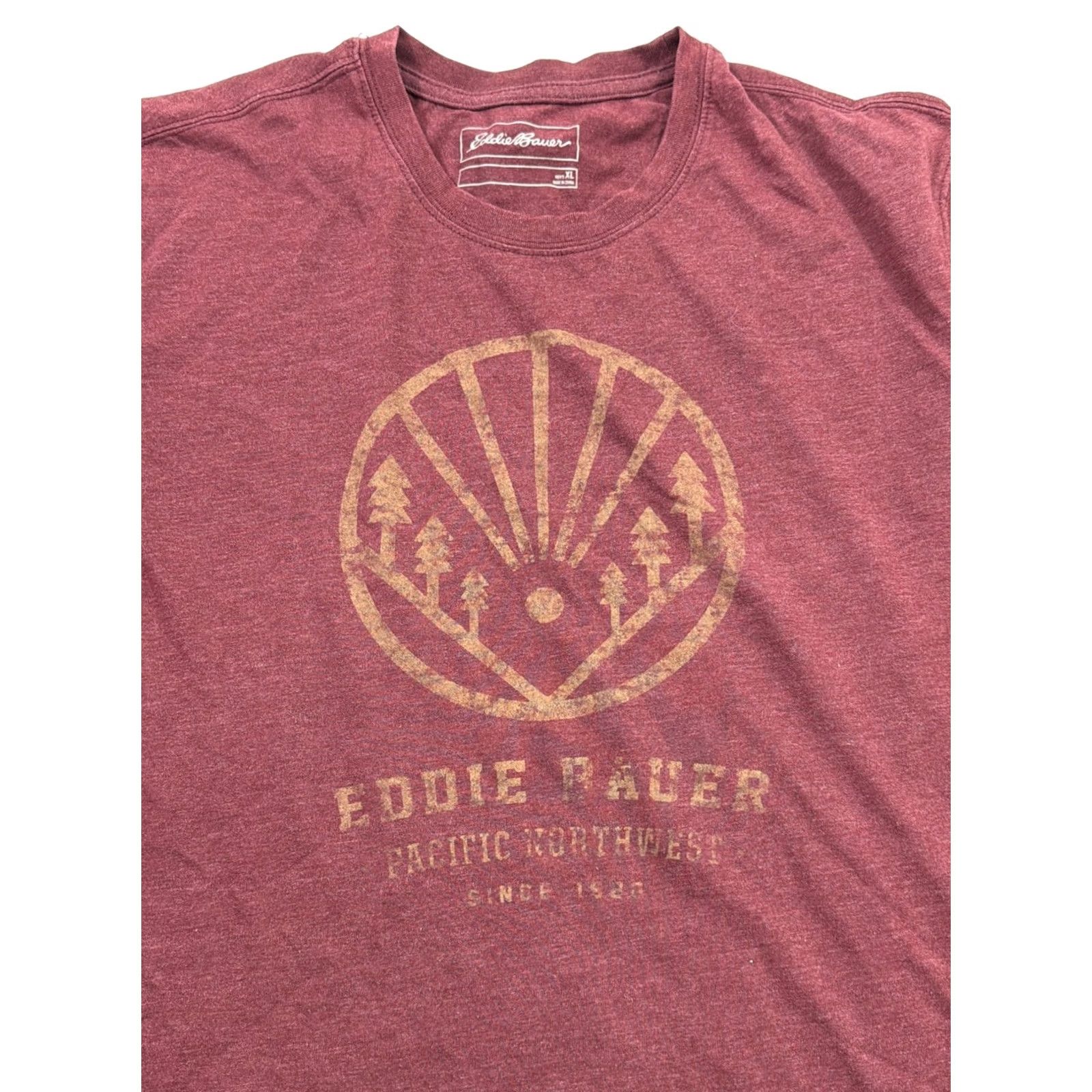 Eddie Bauer Eddie Bauer Shirt Men's XL Red Maroon Pacific Northwest Graphic Tee Short Sleeve Size US XL / EU 56 / 4 - 2 Thumbnail