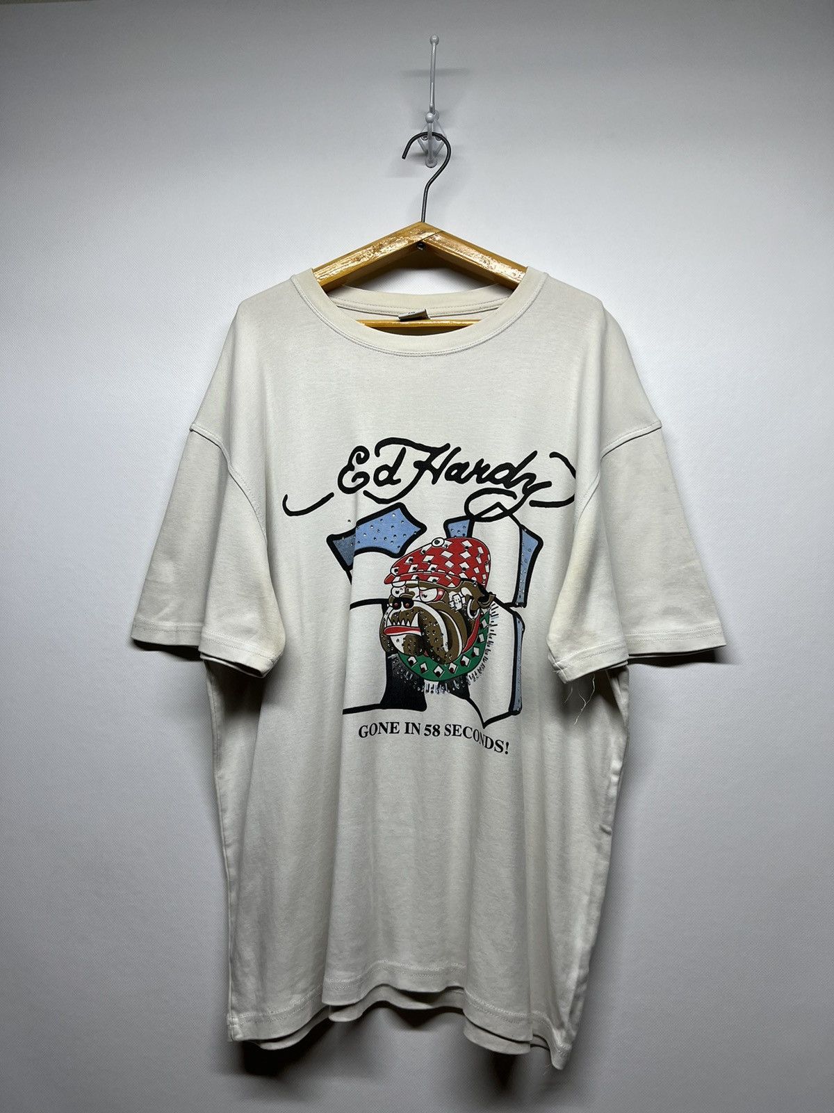Ed Hardy Vintage Y2k Thrashed Ed Hardy Japan Dog 🐶 T-Shirt 00’s Size US XXL / EU 58 / 5 - 1 Thumbnail