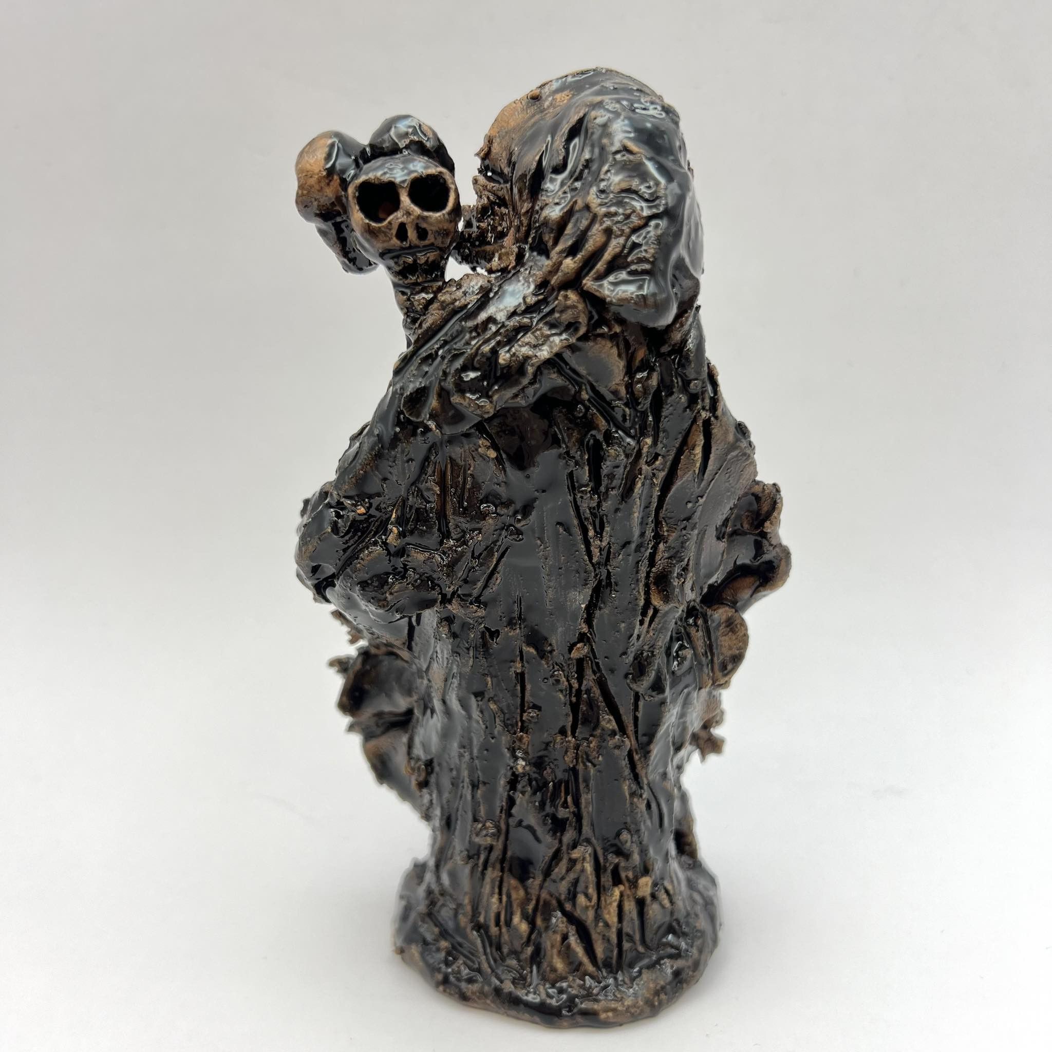 Vintage Art Ceramic Figurine Statue Skeleton Monk Death Size ONE SIZE - 8 Thumbnail