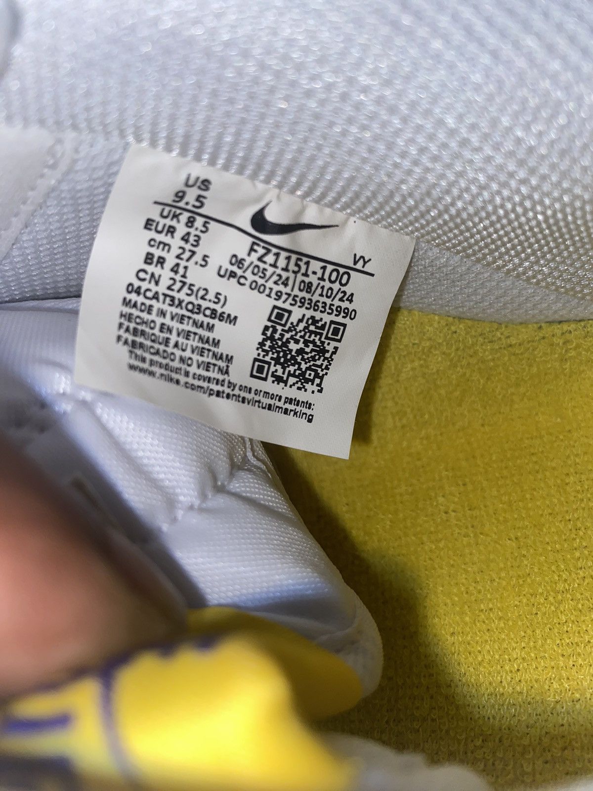 Nike Nike Air Force 1 Low Retro Qs “Kobe Bryant Lakers Home” Size US 9.5 / EU 42-43 - 8 Thumbnail