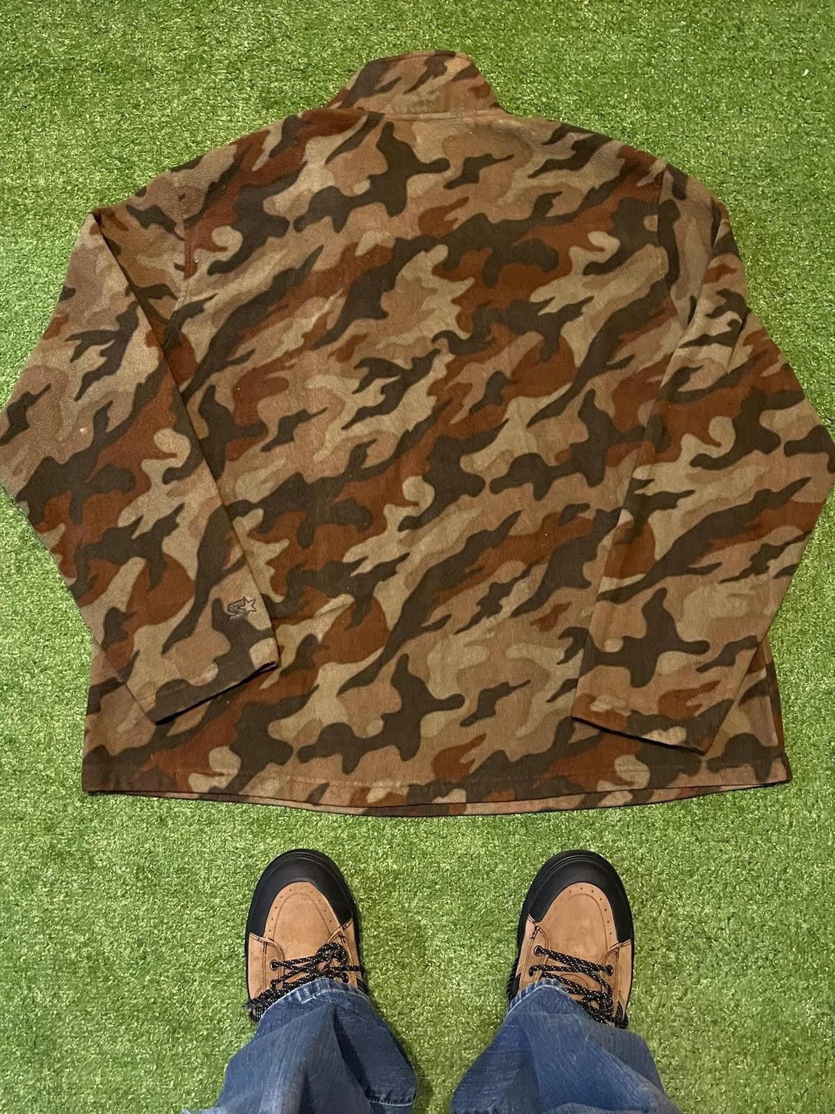 Unknown London Camouflage Half-Zip Pullover Fleece Jacket Size ONE SIZE - 2 Thumbnail