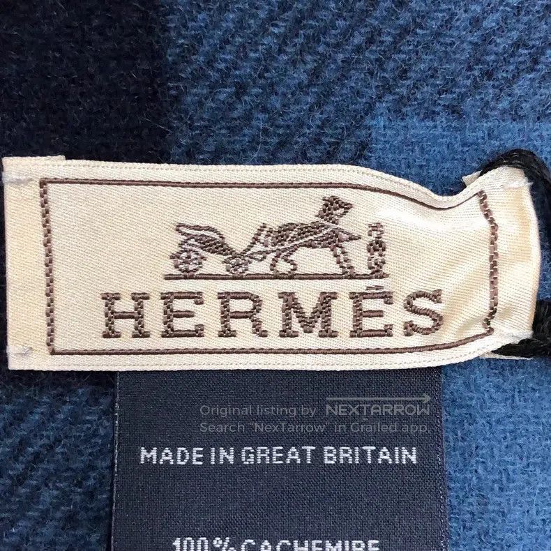 Hermes Hermes size 170*40cm Cashmere scarf, blue Size ONE SIZE - 3 Thumbnail