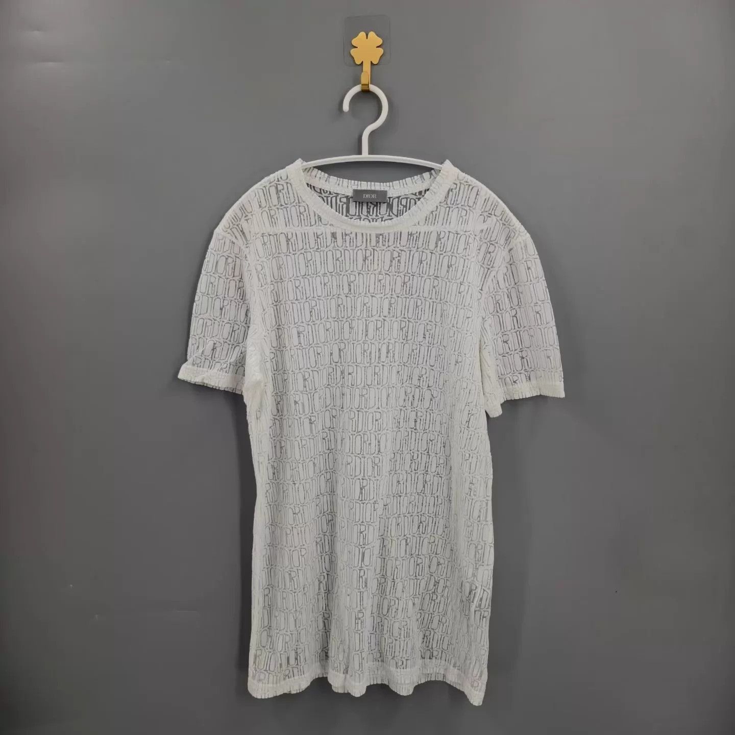 Dior White Short-Sleeve Patterned Shirt XS Size US XS / EU 42 / 0 - 1 Thumbnail