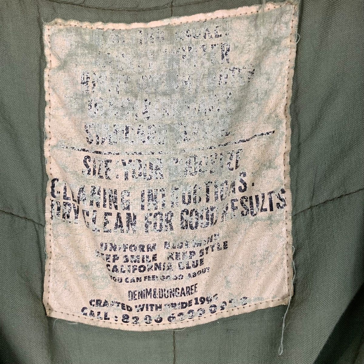 Vintage DENIM DUNGAREE Cotton Khaki Quilted Jacket #0941-C42 Size US S / EU 44-46 / 1 - 16 Thumbnail