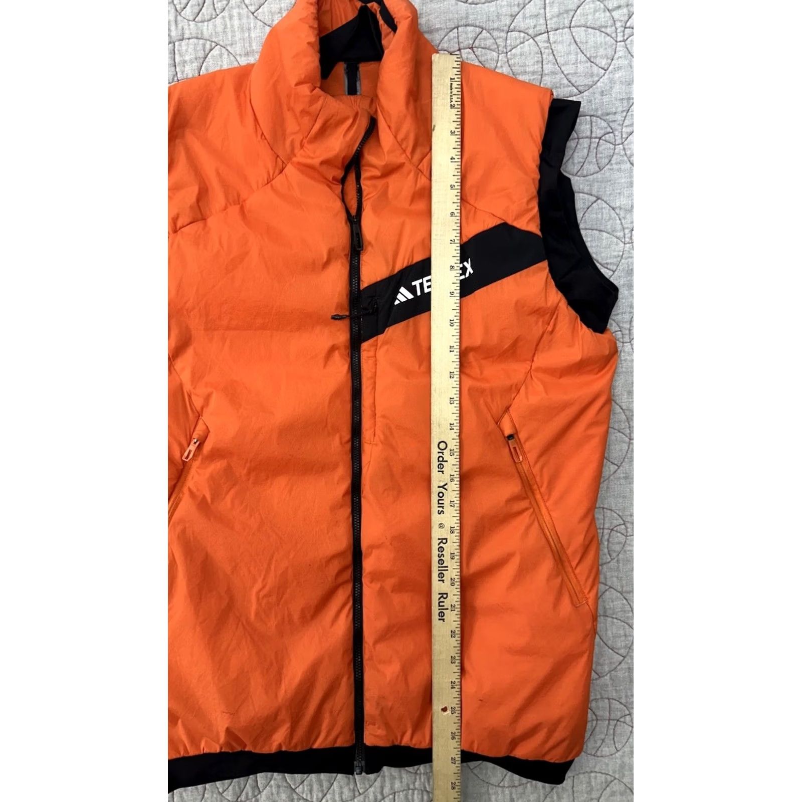 Adidas Adidas TERREX Vest Men M PRIMALOFT Stretch Slim Fit Zip Short Solid Color Semi Impact Orange Hiking Size US M / EU 48-50 / 2 - 8 Thumbnail