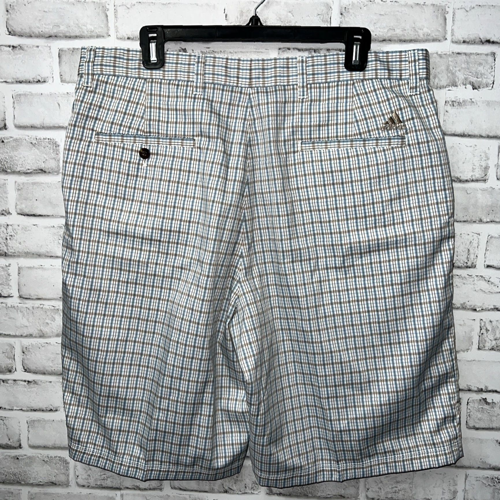 Adidas Adidas Blue Plaid Shorts Mens Size 36 - Regular Chino Style Denim? Size US 36 / EU 52 - 3 Thumbnail