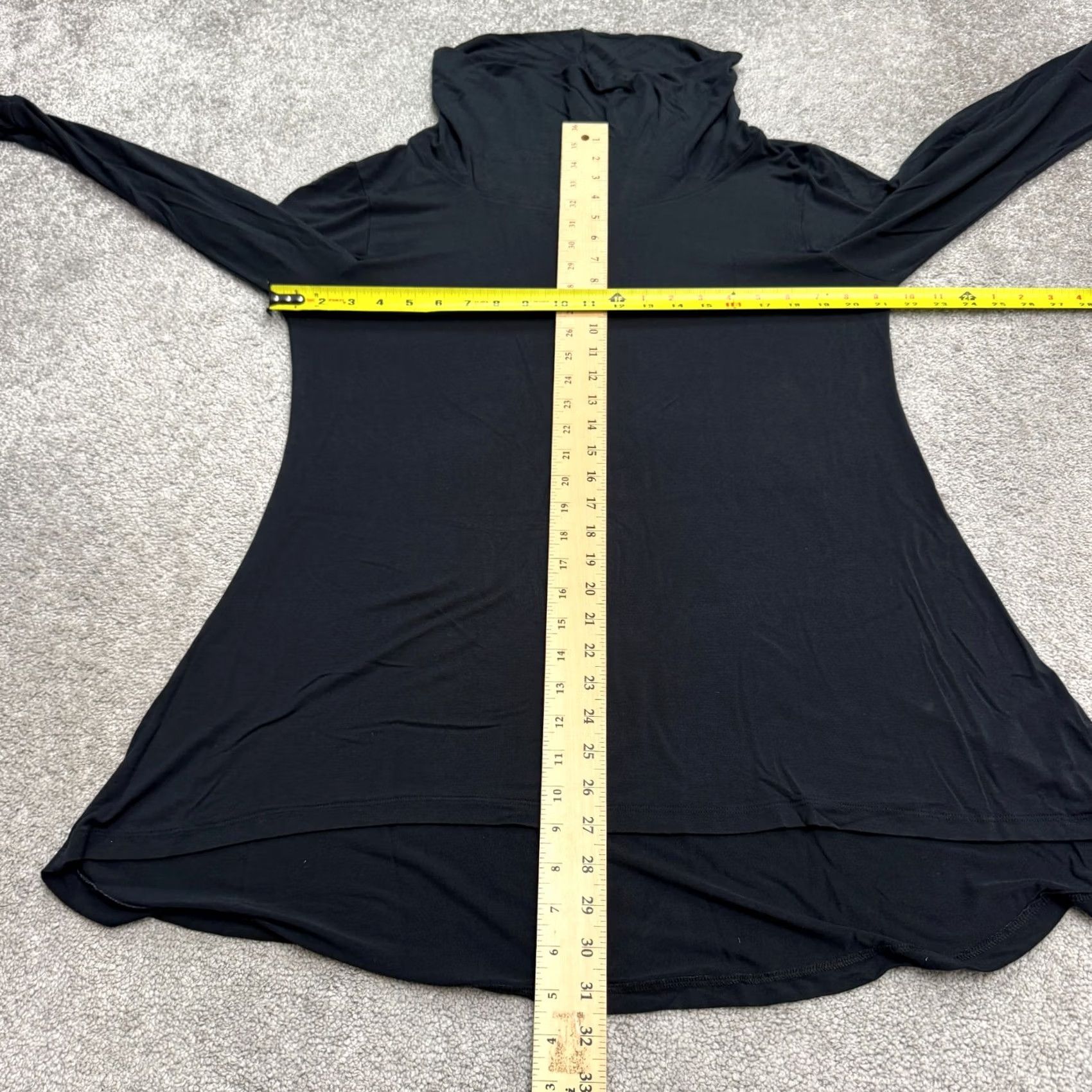 Vintage Cuddl Duds Cowl Neck Hi-Low Shift Dress Women XL Black Long Sleeve Stretch Soft Knit Casual Sleeve Pastel? No Size XL / US 12-14 / IT 48-50 - 5 Thumbnail