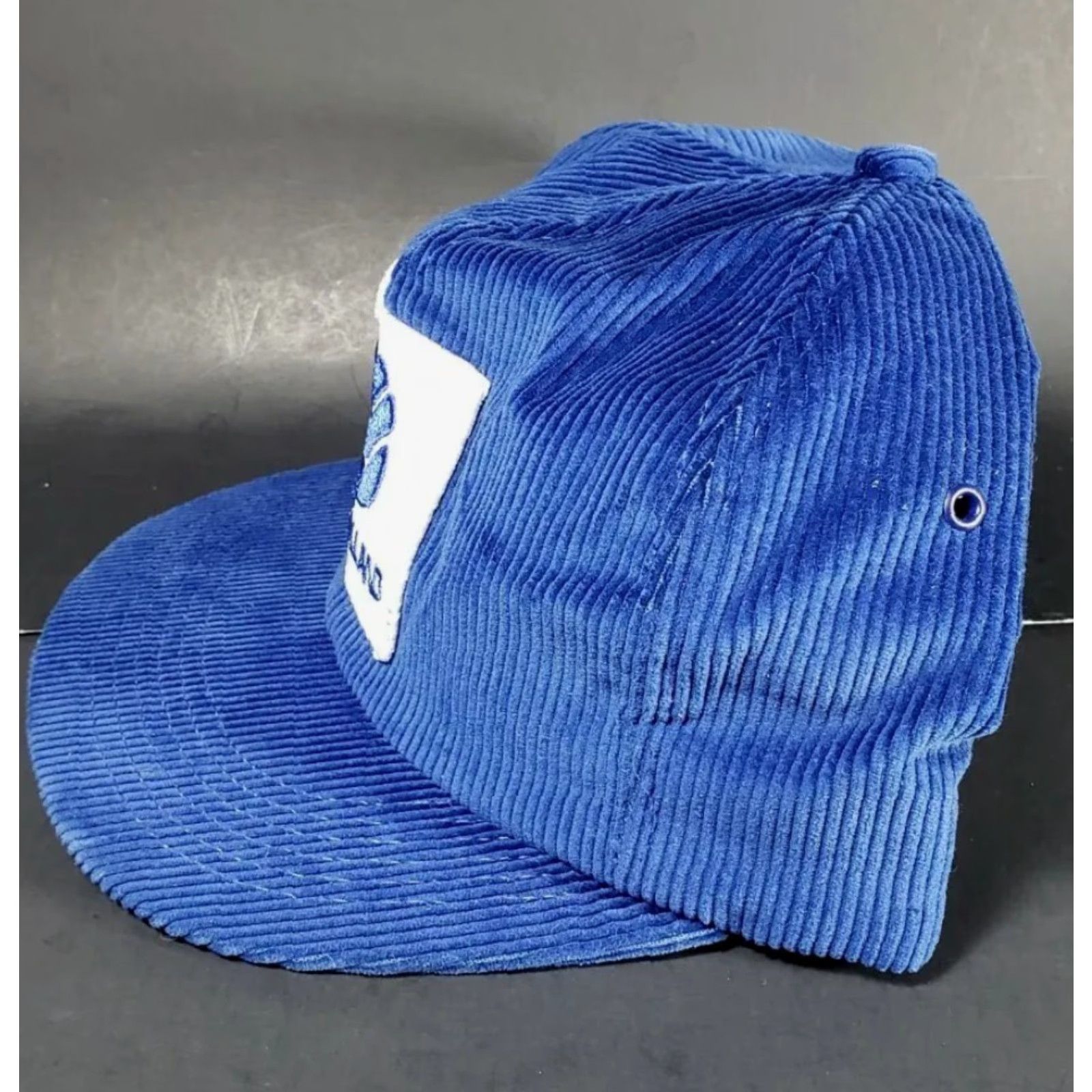 Vintage VTG New Holland Patch Blue Corduroy Snapback Hat Men Adjustable USA Size ONE SIZE - 3 Thumbnail