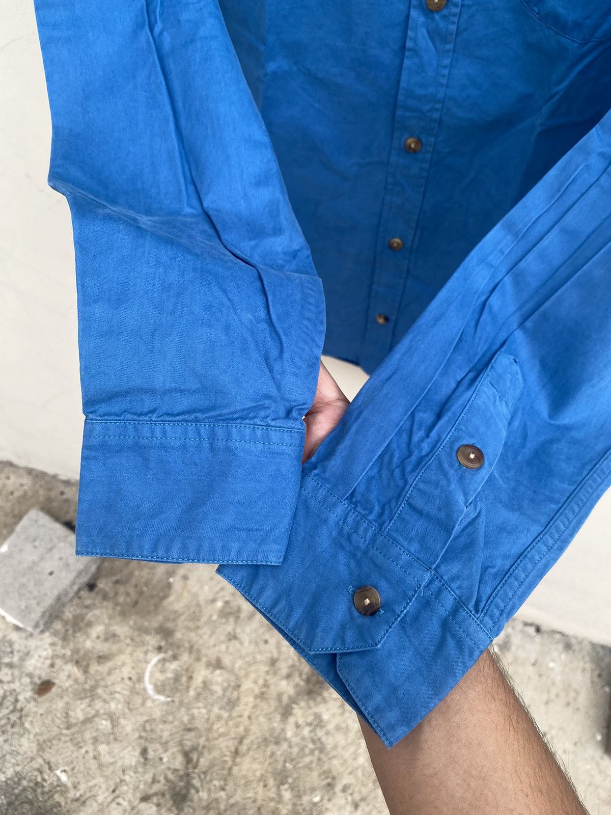 A.P.C. 1990s A.P.C - Royal Blue Gabardine Shirt Size US XS / EU 42 / 0 - 4 Thumbnail