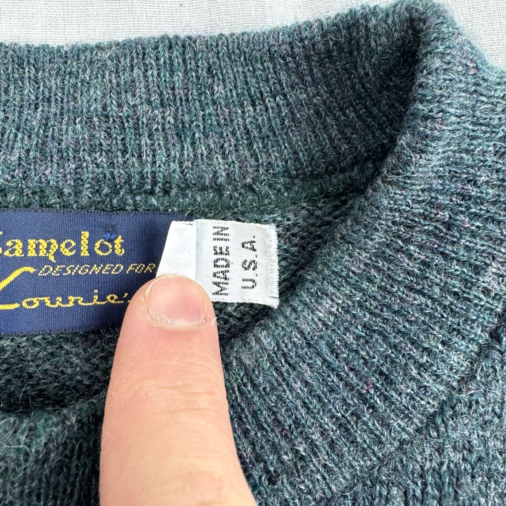 Camel VINTAGE Camelot Sweater Men's Medium Casual Knit Wool Blend 80s Blue Striped Pullover Size US M / EU 48-50 / 2 - 4 Thumbnail