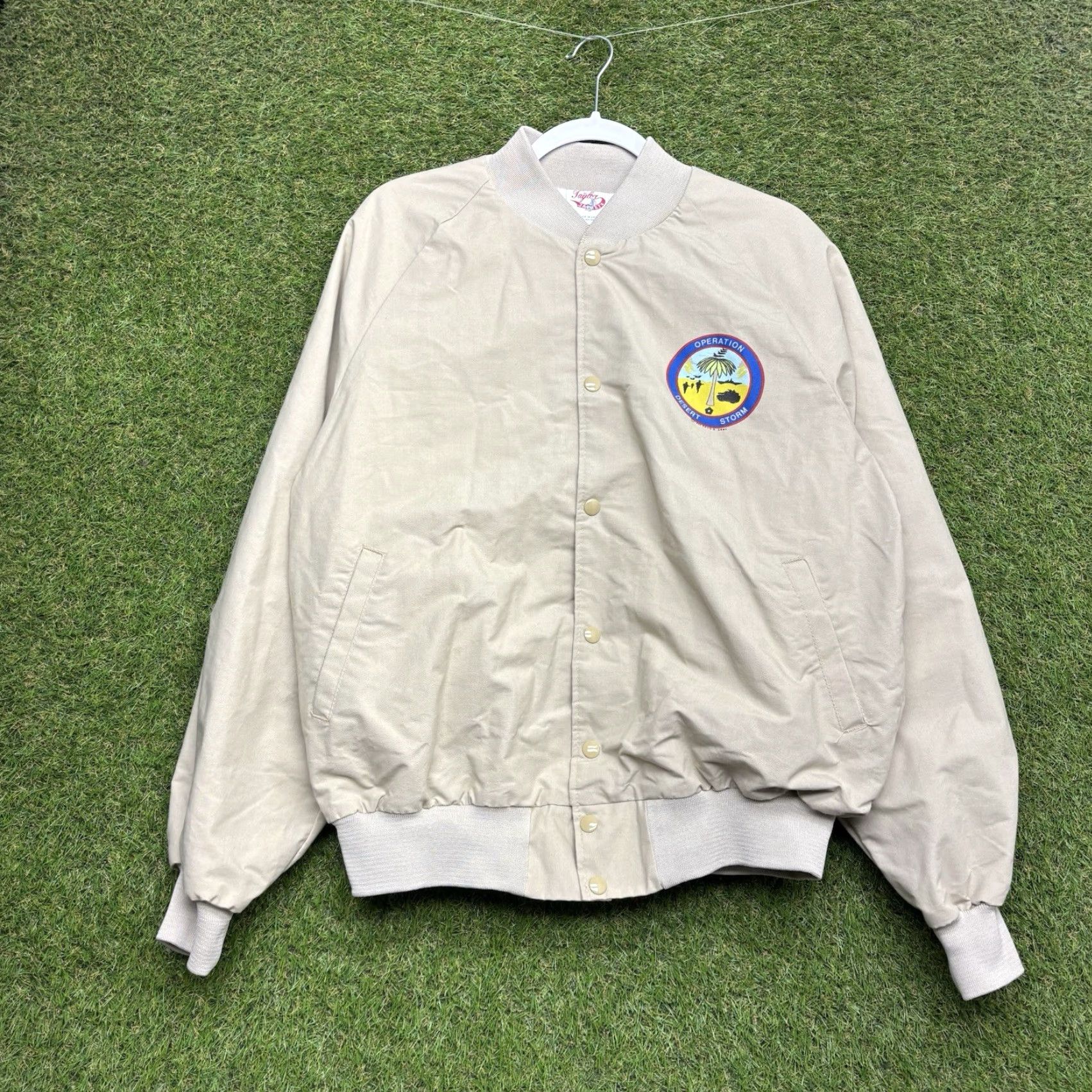 Vintage VINTAGE Taylor Jackets Military Jacket Mens L Beige American Operation Desert Storm Varsity/Baseball Coat Coat Jacket Mens Large USA Size US L / EU 52-54 / 3 - 2 Thumbnail