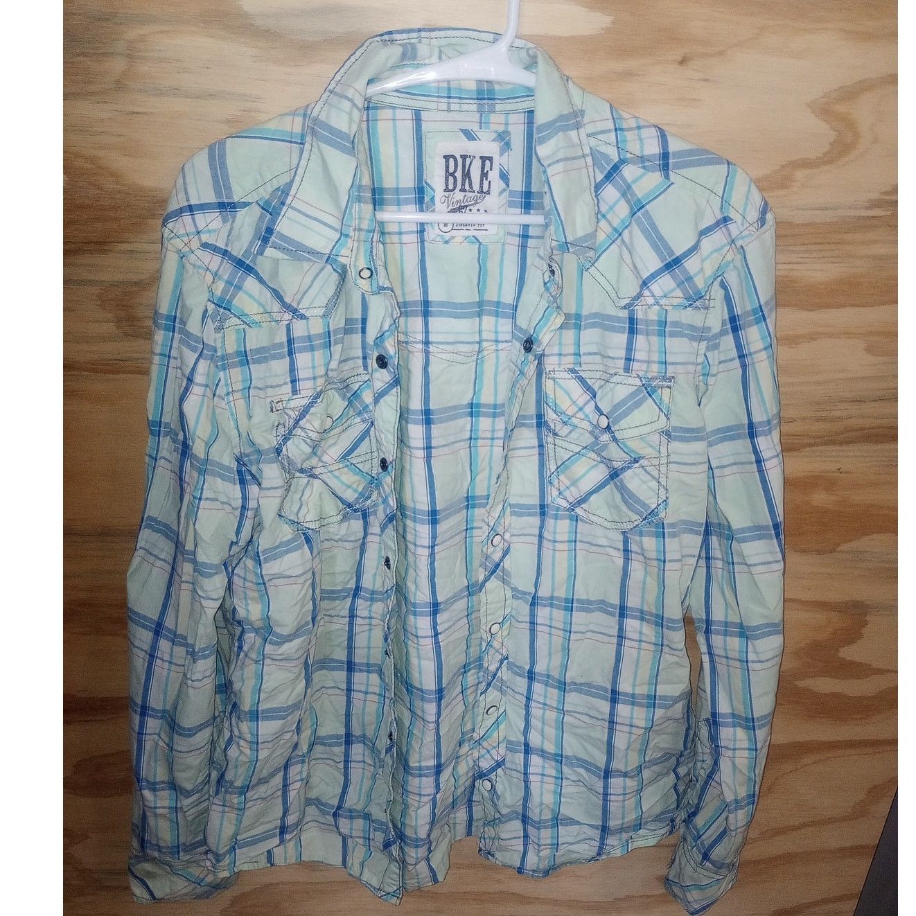 BKE Men's BKE Button Up Plaid Shirt Medium Pearl Snap Size US M / EU 48-50 / 2 - 1 Thumbnail