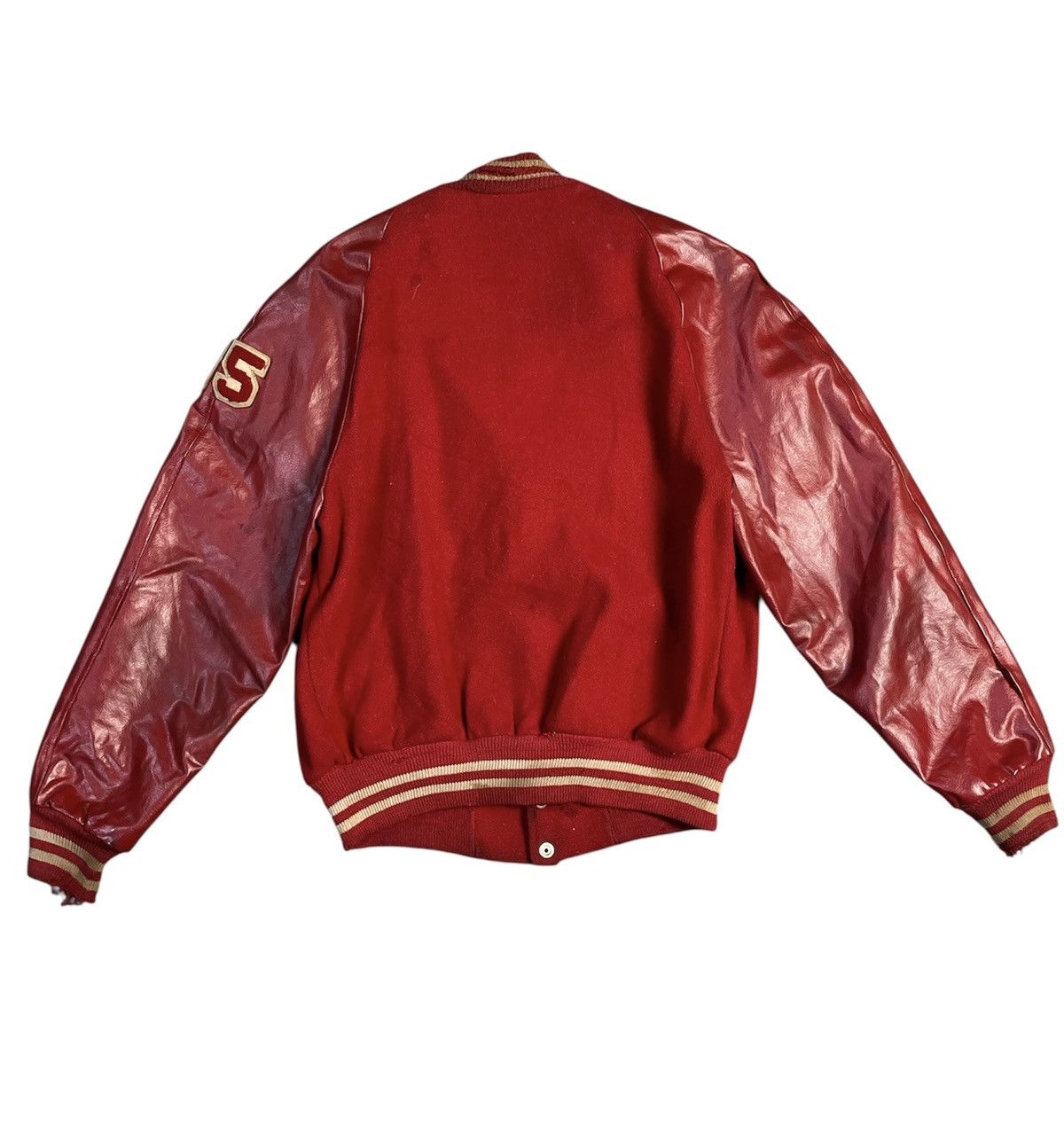 Vintage Rare 1950s Deerfoot Varsity Letterman Jacket Wool Naugahyde Size US L / EU 52-54 / 3 - 2 Thumbnail