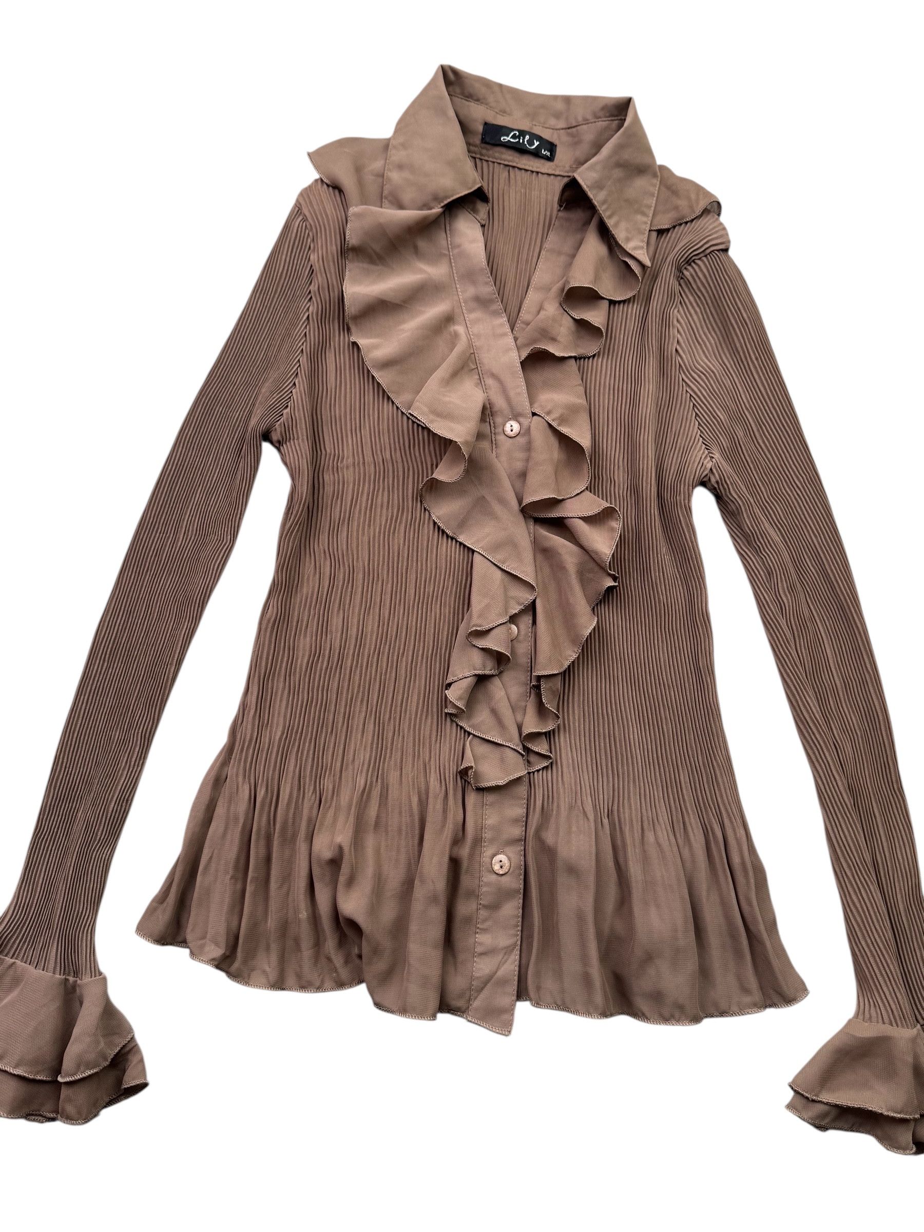 Japanese Brand Vintage Plisse Blouse W401(V9) Size S / US 4 / IT 40 - 2 Thumbnail