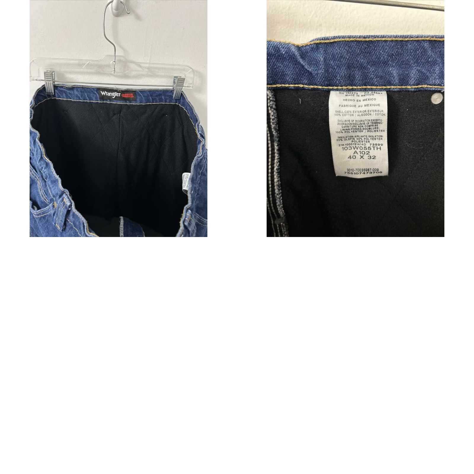 Wrangler Wrangler RIGGS Workwear Jeans Mens 40x32 Blue Thinsulate Thermal Lined Denim - Vintage Quality Size US 40 / EU 56 - 9 Thumbnail