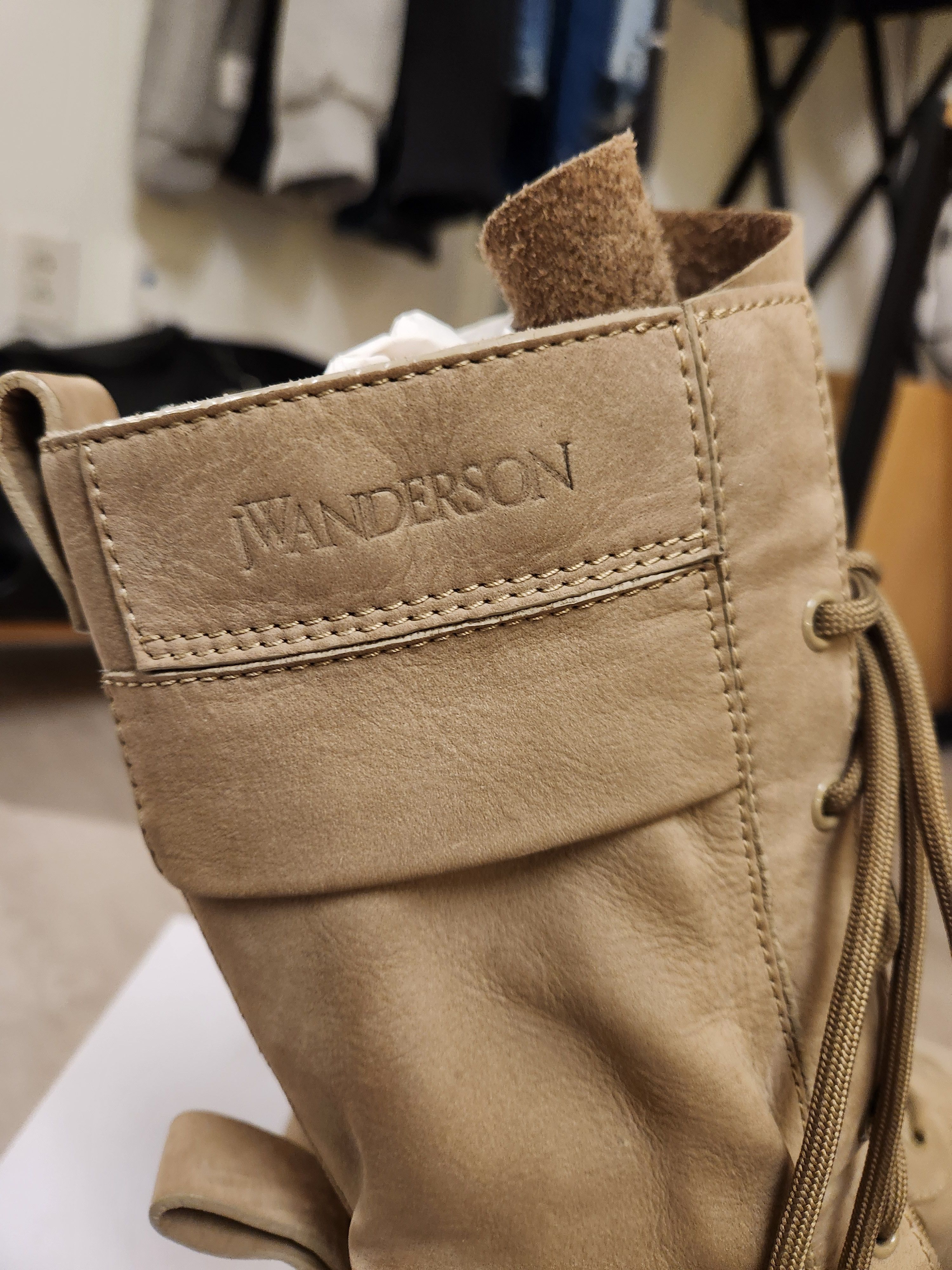 JW Anderson S/S 25 Lambskin Suede Lace-Up Combat Boots Size US 12 / EU 45 - 3 Thumbnail