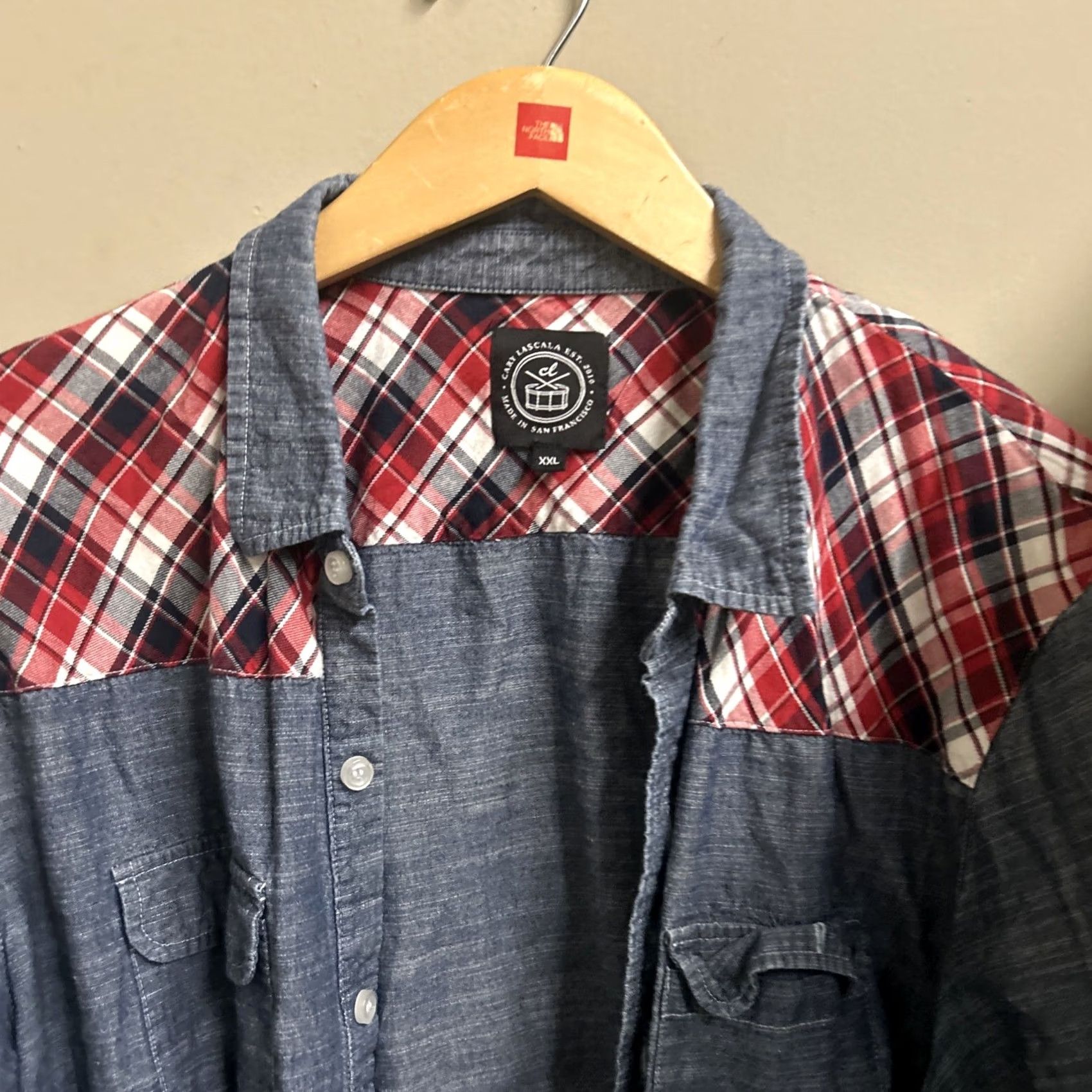 Denime Cary LaScala Button-Up Shirt Denim Lightweight USA Pattern Striped Long Sleeve Blue Cotton Men XXL Regular Authentic San Francisco USA Made Size US S / EU 44-46 / 1 - 2 Thumbnail