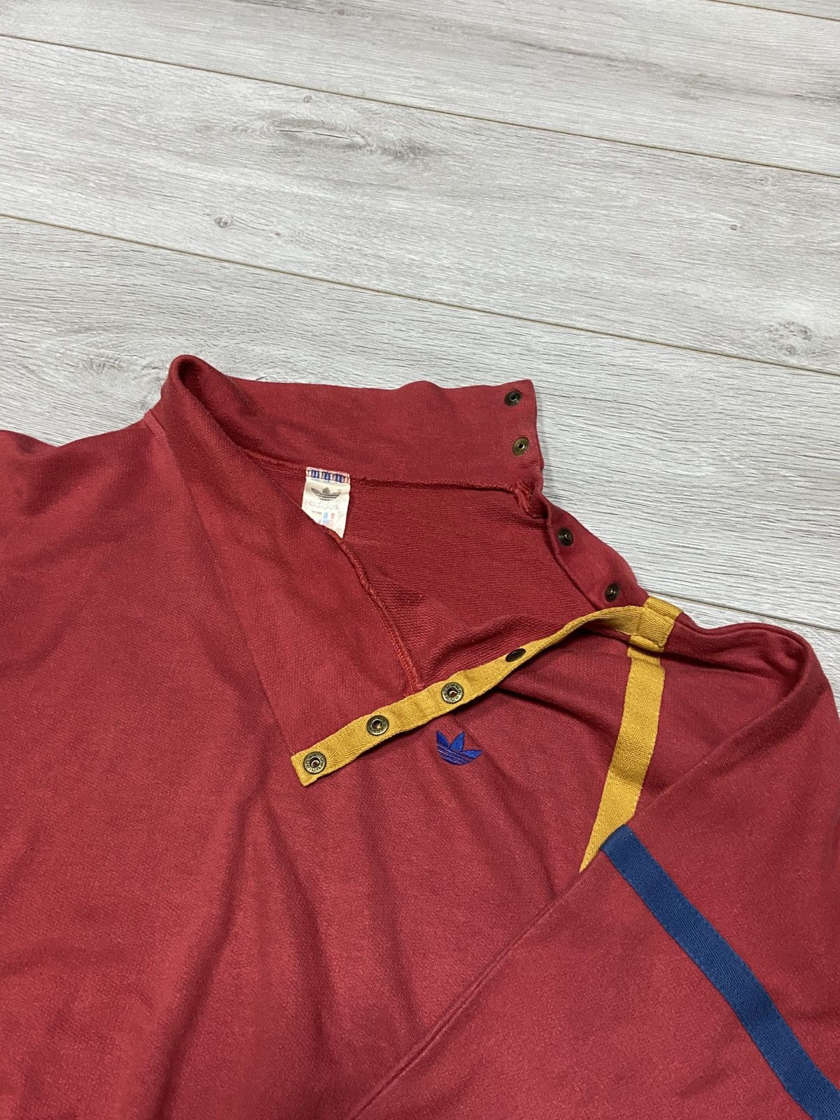 Adidas Adidas West Germany cropped stripe buttons turtle sweatshirt Size US M / EU 48-50 / 2 - 14 Thumbnail