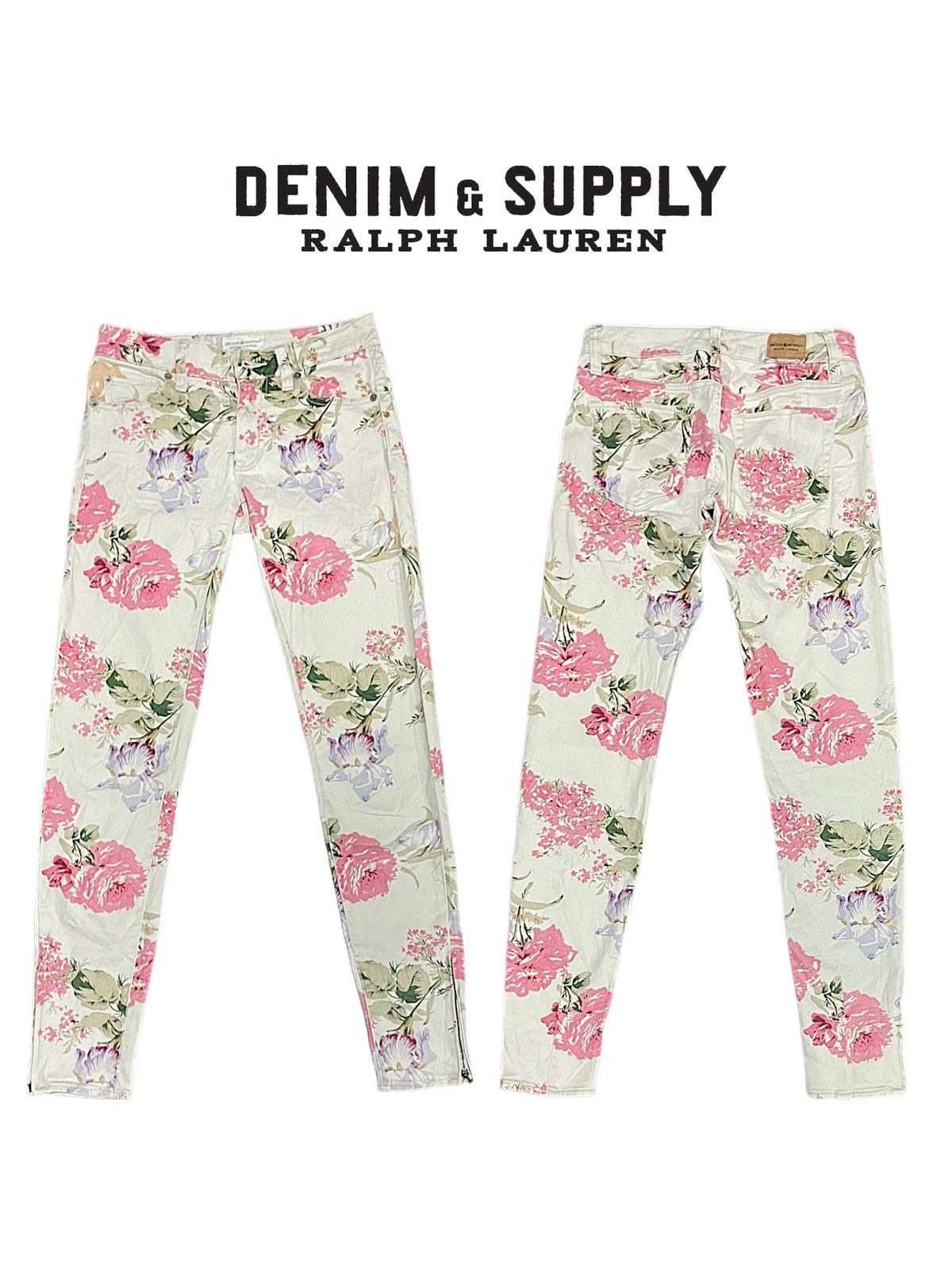 Denim & Supply Ralph Lauren × Polo Ralph Lauren × Ralph Lauren Ralph Lauren Flora Skinny Zipper Leg Biker Jeans Size 30" / US 8 / IT 44 - 1 Thumbnail