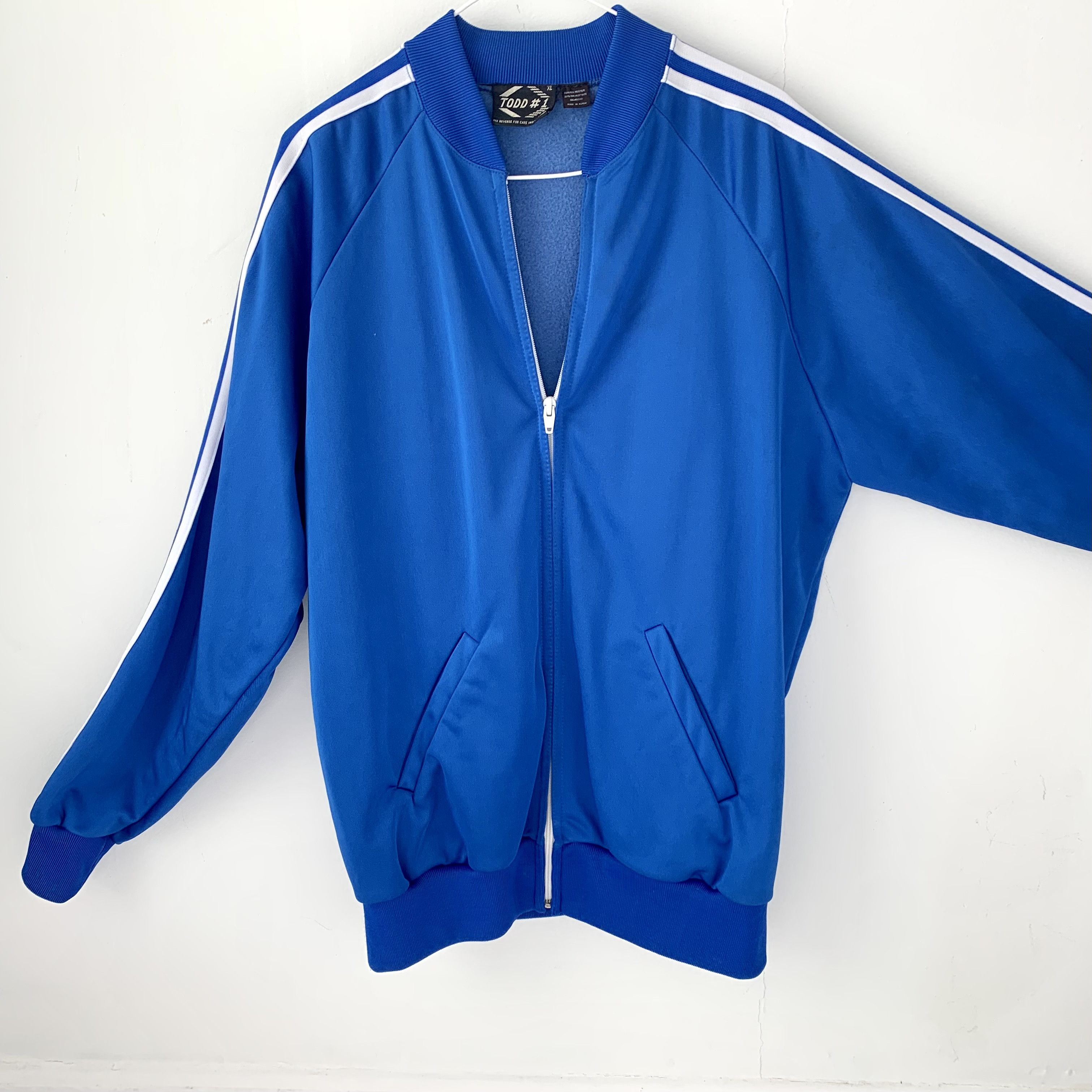 Other Vintage 80s striped zipper warm-up jacket Size US L / EU 52-54 / 3 - 1 Thumbnail