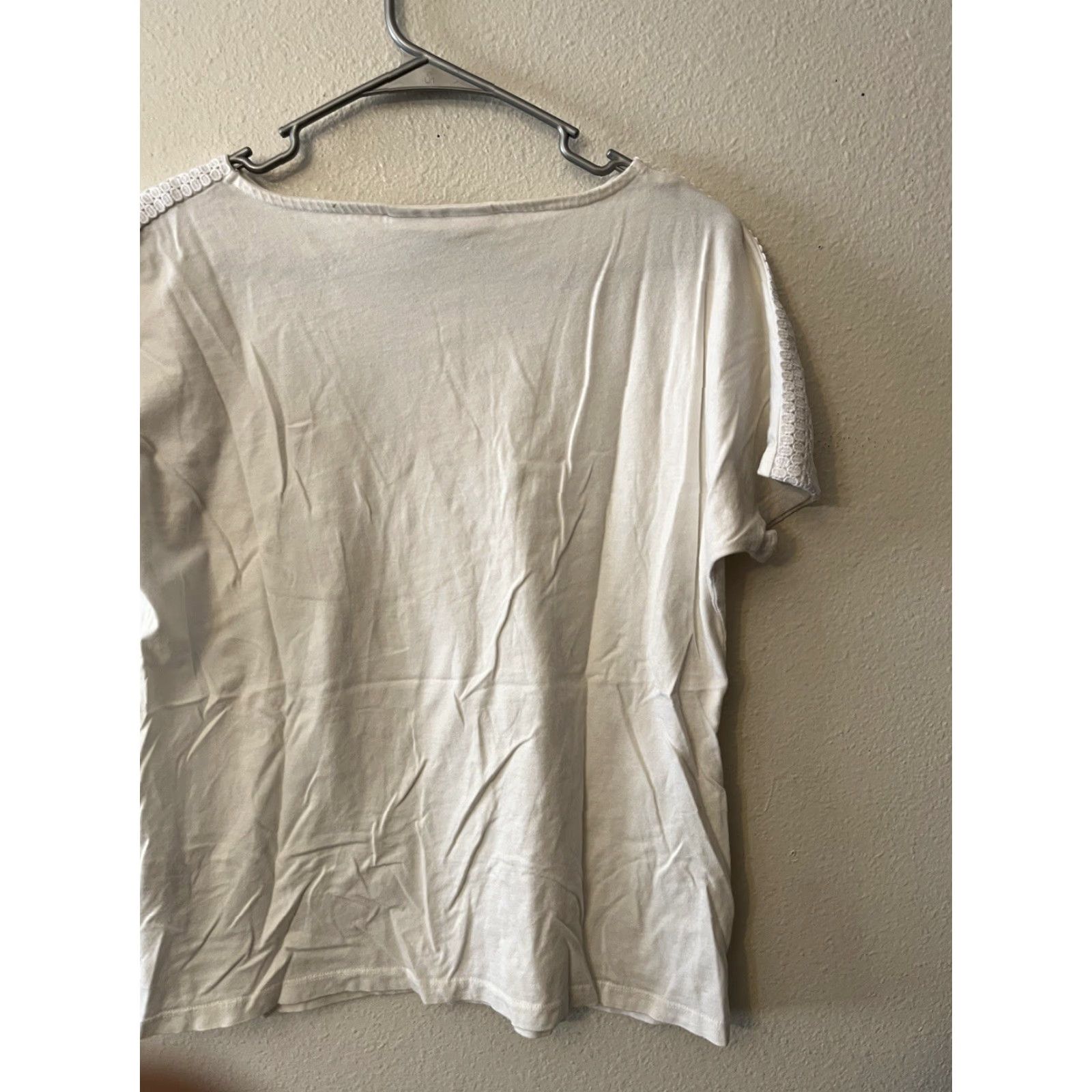 Vintage Karen Scott Women's Top T-Shirt Scoop Neck Short Sleeve White Medium Size 32" / US 10 / IT 46 - 3 Thumbnail