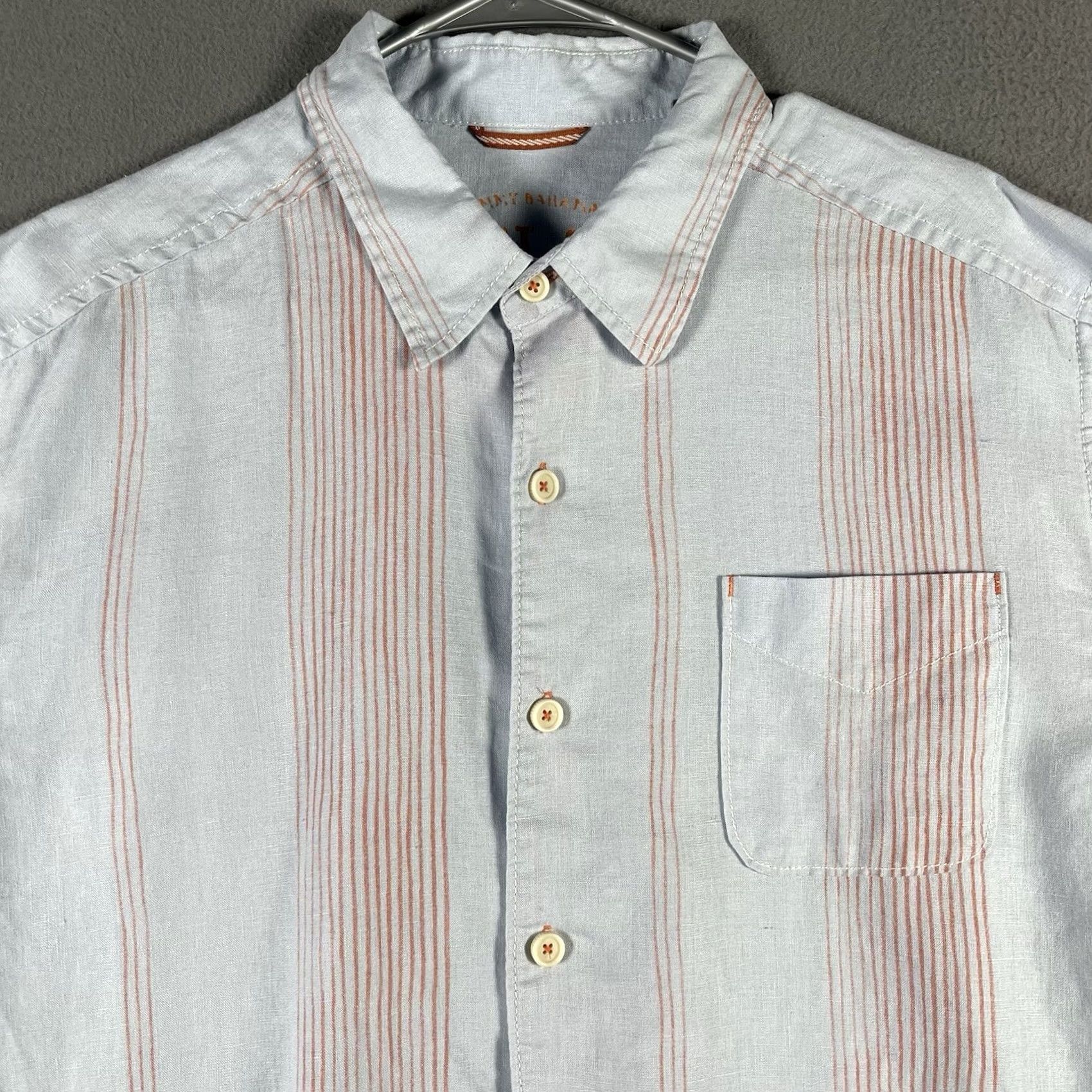 Tommy Bahama VINTAGE Tommy Bahama Relax Shirt Men XL Blue Orange Stripes Camp Button-Up Linen Beach Hawaiian Size US XL / EU 56 / 4 - 2 Thumbnail