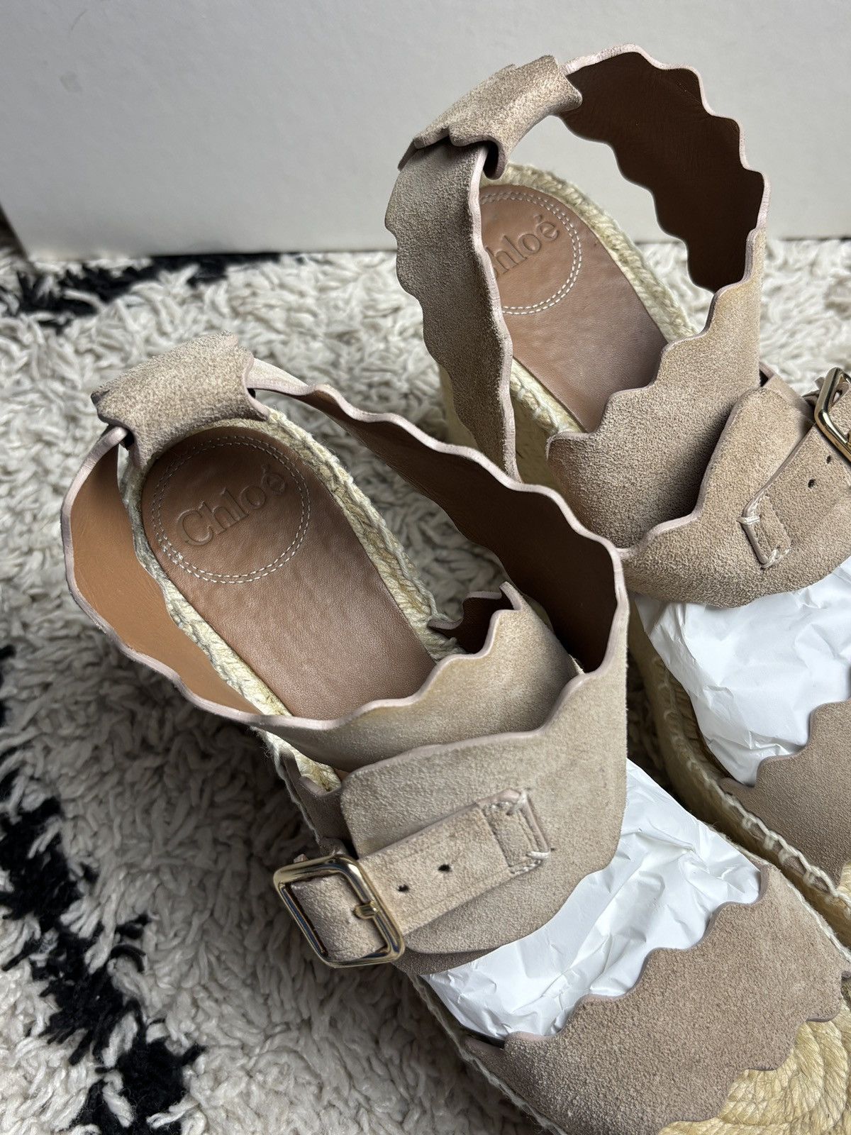 Chloe Chloe Lauren Suede Wedge Sandals Espadrilles Size US 9 / IT 39 - 8 Thumbnail