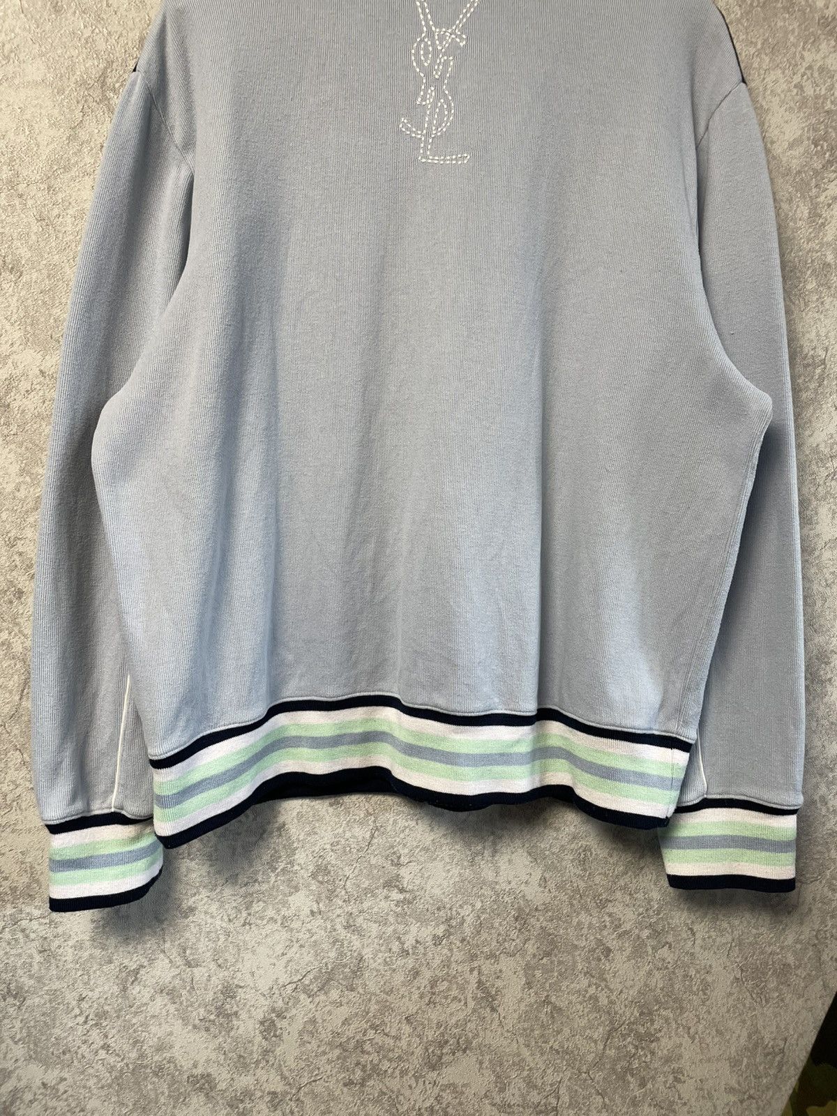 Yves Saint Laurent Vintage Yves Saint Laurent YSL Sweater Full Zip Blue Jumper Size US XXL / EU 58 / 5 - 14 Thumbnail