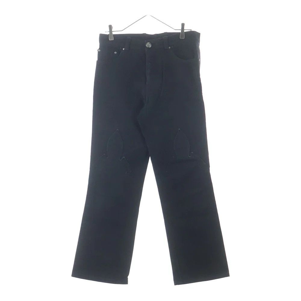 Chrome Hearts 31inch Chrome Hearts Fleur Knee Black Denim Pants Size US 34 / EU 50 - 1 Thumbnail