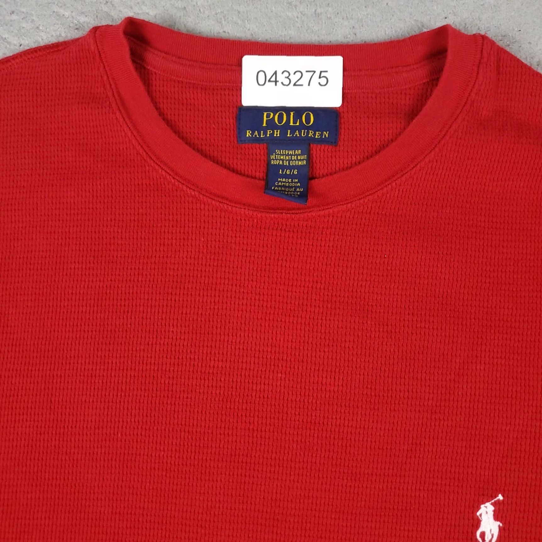 Ralph Lauren Ralph Lauren Long Sleeve T-Shirt Mens Large Red Thermal Crew Neck Waffle Knit Size US L / EU 52-54 / 3 - 3 Thumbnail