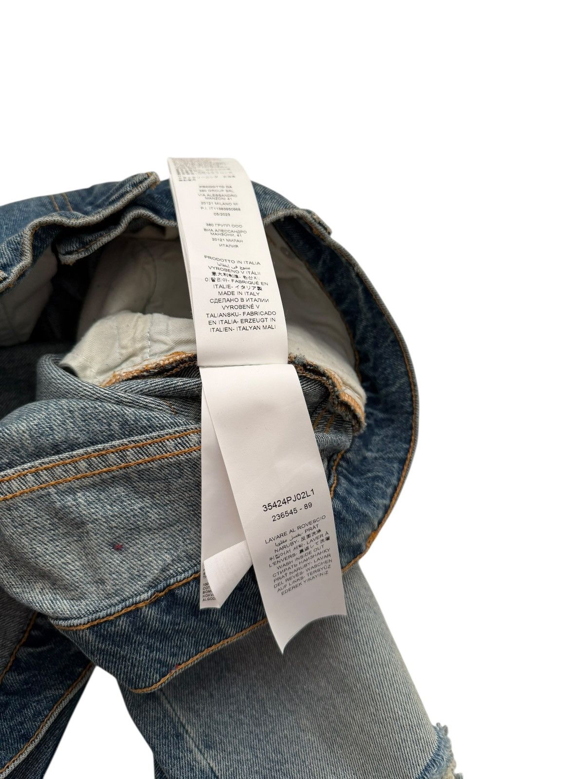 424 Italian Distressed Blue Denim Size US 36 / EU 52 - 12 Thumbnail