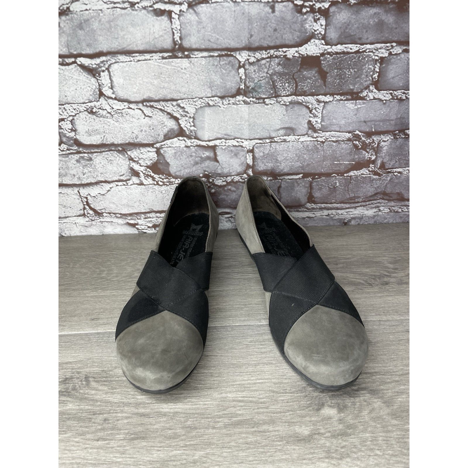 Mephisto Mephisto Aline Gray Nubuck Leather Black Strap Wedge Shoes W Size US 8.5 / IT 38.5 - 14 Thumbnail
