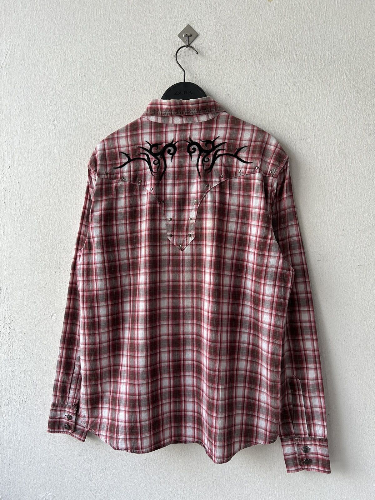 Japanese Brand Y2k Tattoo Embroidery Flannel Size US L / EU 52-54 / 3 - 9 Thumbnail