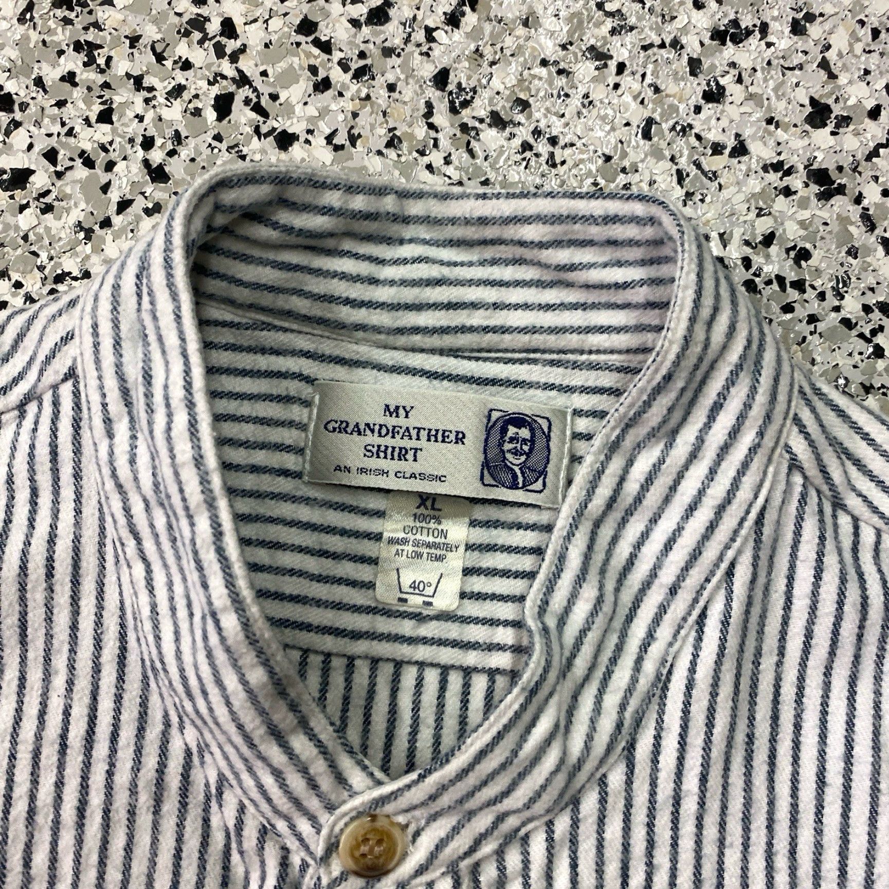 Vintage VINTAGE My Grandfather Shirt Men XL Blue Stripe Cotton Work Ireland Toucan Shirt Size US XL / EU 56 / 4 - 2 Thumbnail