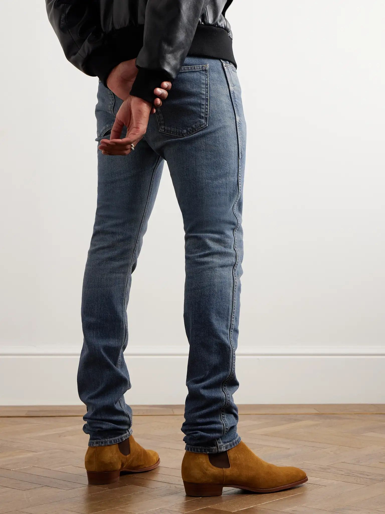Celine o1w1db10526 2N9466 Skinny Denim Pant in Blue Size US 31 - 3 Thumbnail