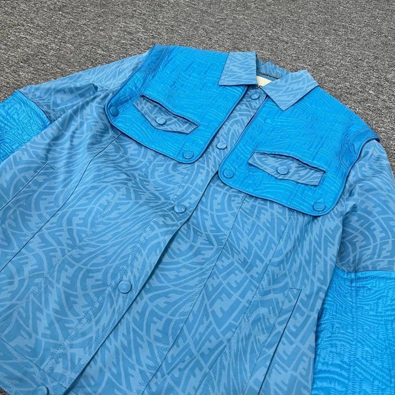 Fendi Fendi Blue Floral Patterned Jacket Size US M / EU 48-50 / 2 - 4 Thumbnail