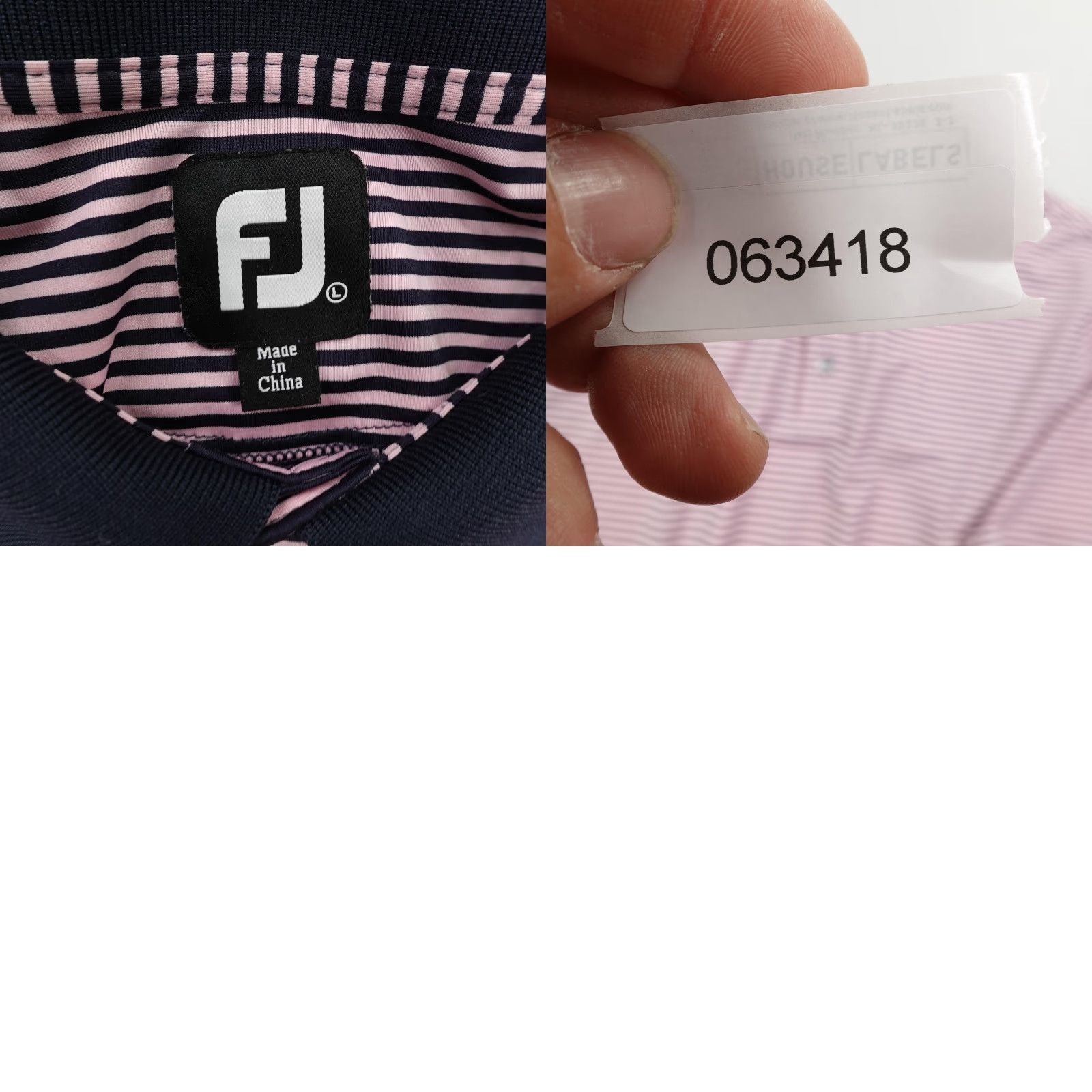 Footjoy FootJoy Polo Shirt Mens Large Blue Pink Striped Golf Performance Stretch Golfer Size US L / EU 52-54 / 3 - 8 Thumbnail
