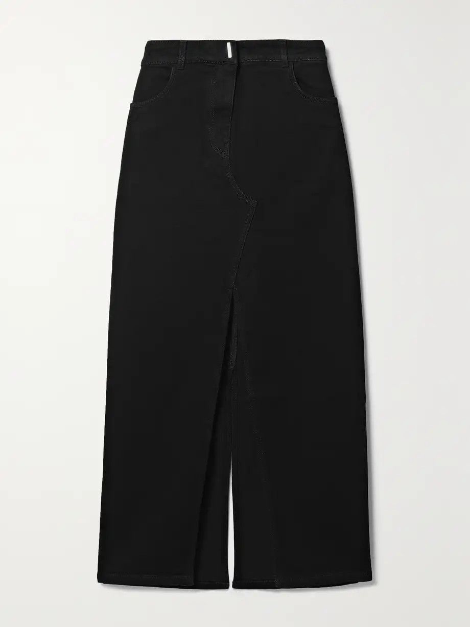 Givenchy o1y0925 Denim Midi Skirt in Black Size 30" / US 8 / IT 44 - 1 Thumbnail