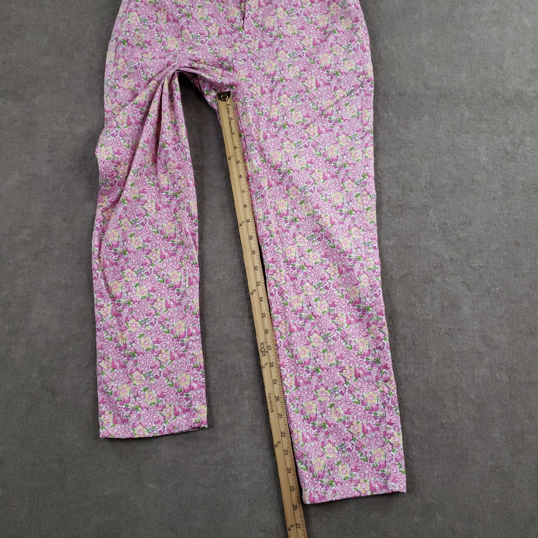 Ralph Lauren VINTAGE Lauren Ralph Lauren Pants Women 4P Pink Floral Stretch Petite Flat Front Pants Womens Size 27" / US 4 / IT 40 - 2 Thumbnail