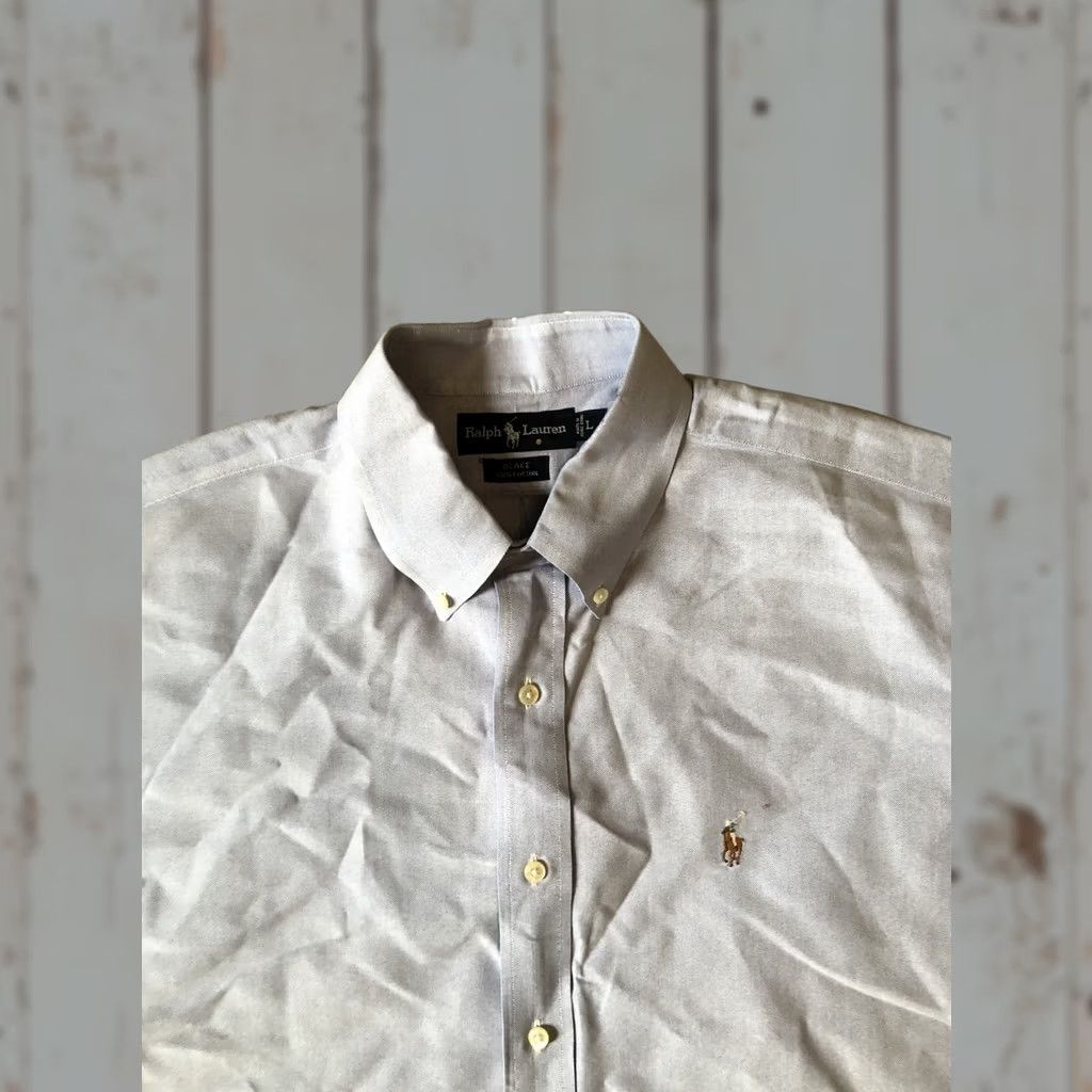 Ralph Lauren Ralph Lauren Blake Oxford Shirt Short Sleeve Button-Up Flesh Pony Blue 100% Cotton L Mens Regular Collared Button-Down Size US L / EU 52-54 / 3 - 1 Thumbnail