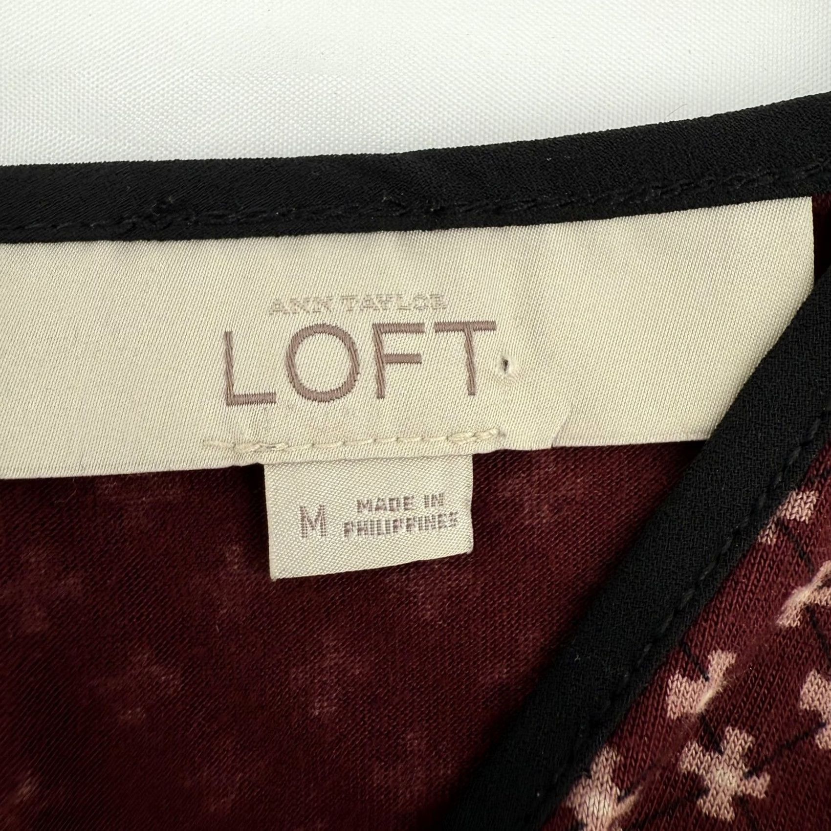 Loft LOFT Tank Top Womens Medium Sleeveless Keyhole Back Geometric Pattern blouse shirt Crew Neck Multi geometric pattern Size M / US 6-8 / IT 42-44 - 5 Thumbnail