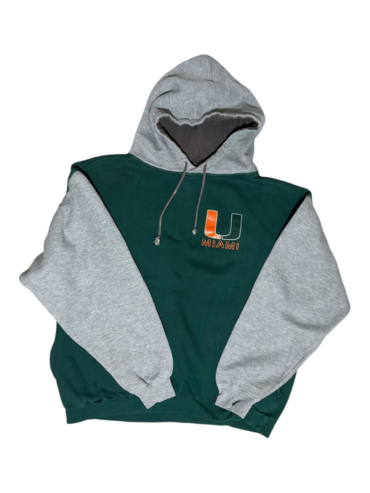 Galt Crew *VINTAGE* University of Miami Hurricanes Two-Tone Hoodie Size US XL / EU 56 / 4 - 1 Thumbnail