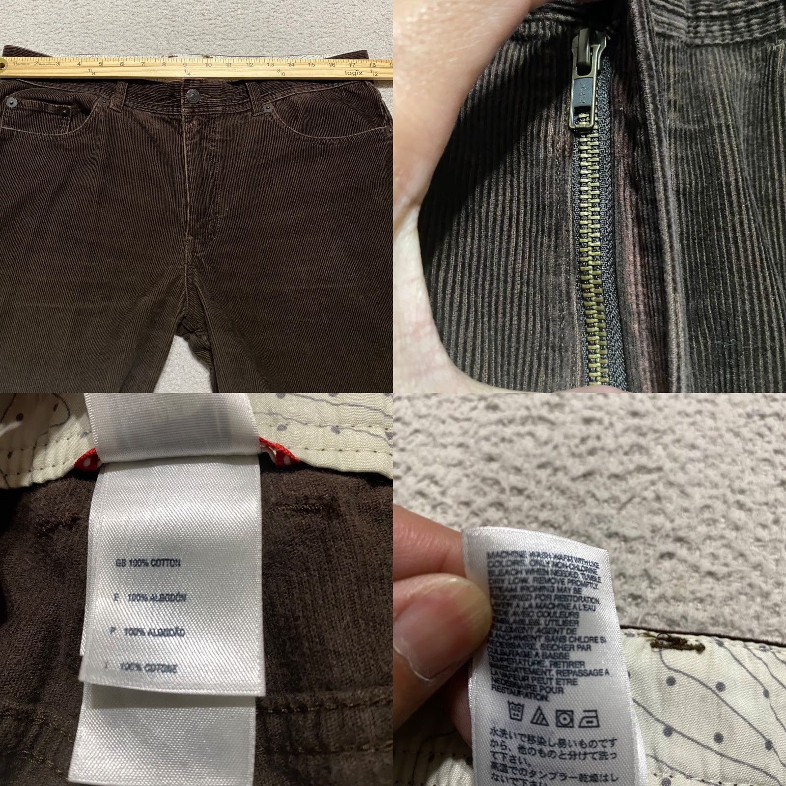 The North Face The North Face Mens Jeans 36 Dark Brown Corduroy Straight Mid Rise 5-Pocket Regular Inseam 30 In Winter Spring Fall Mens Brown 36 The North Face Jeans Size US 36 / EU 52 - 8 Thumbnail