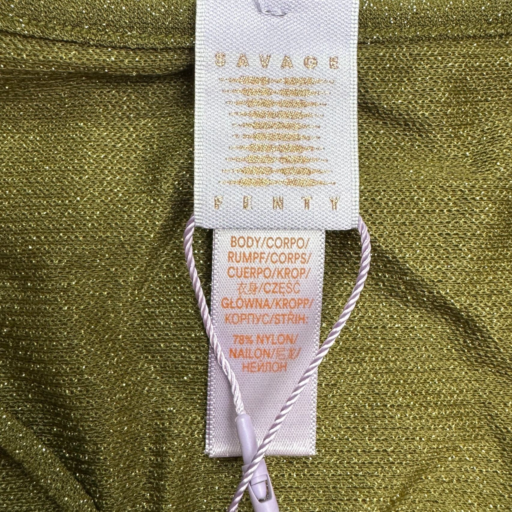 Olive Savage x Fenty Rihanna Sleep & Shine Crop Tee - T-Shirt - 1X - Olive Green Metallic - Clubwear Date Night - Womens 1X Olive Green - NWT Size XL / US 12-14 / IT 48-50 - 7 Thumbnail